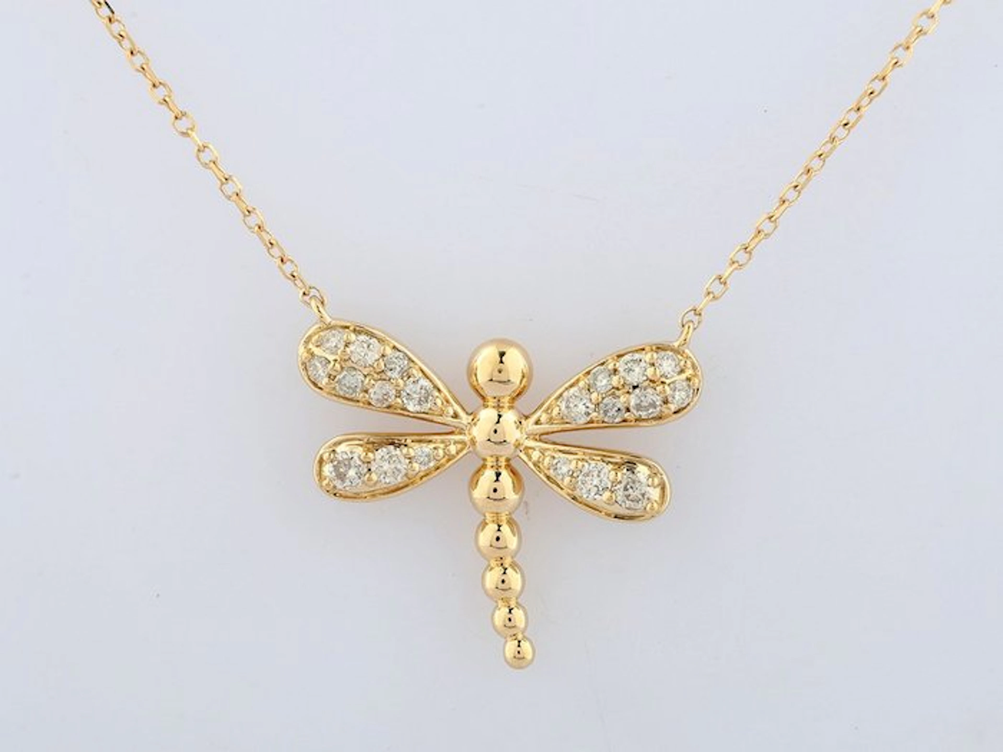 Necklace with pendant - 14 kt. Yellow gold - 0.27ct. tw. Diamond (Natural)