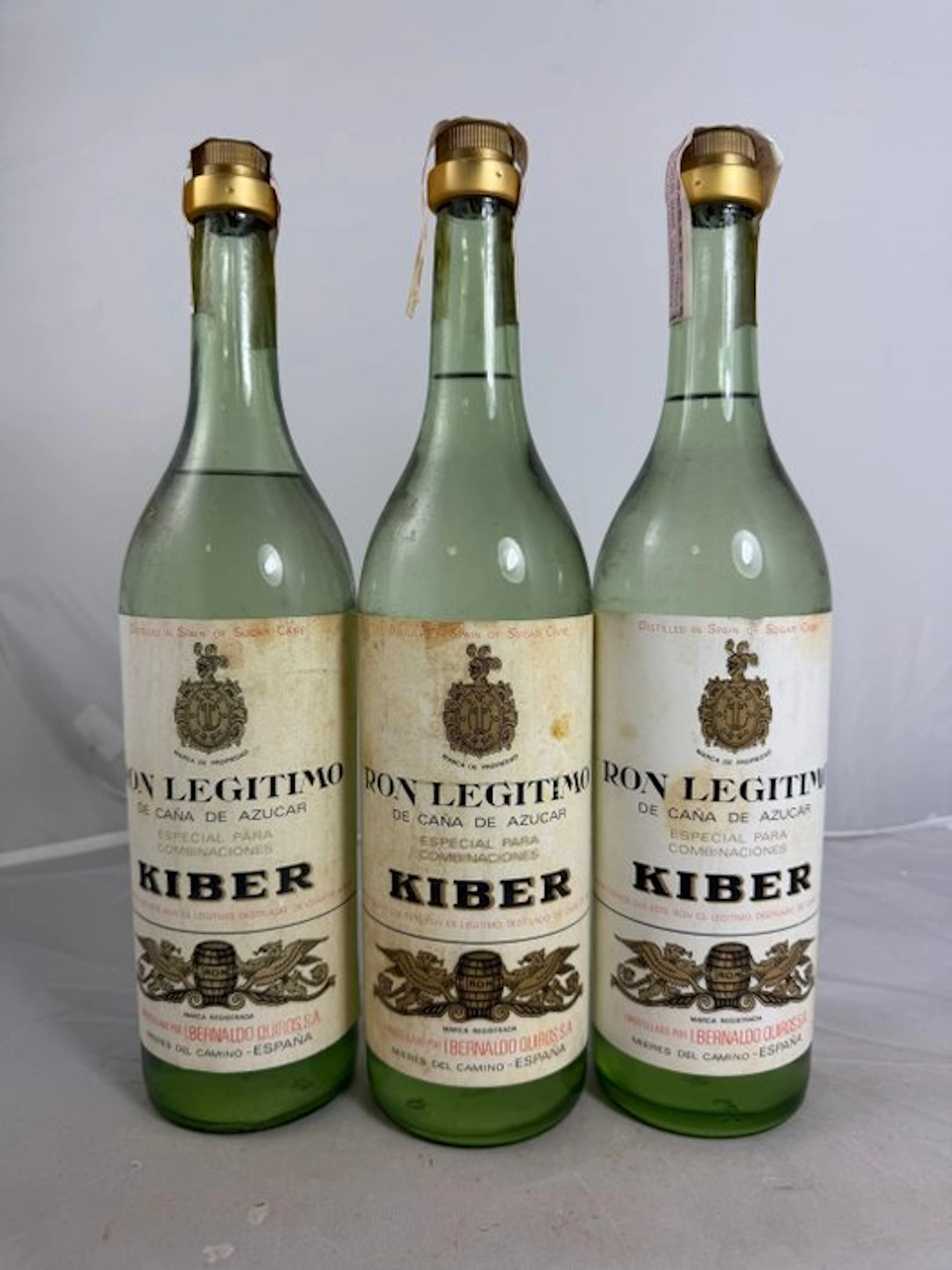 Kiber - Ron Legítimo de Caña de Azúcar - b. 1970s - 1.0 Litre - 3 bottles