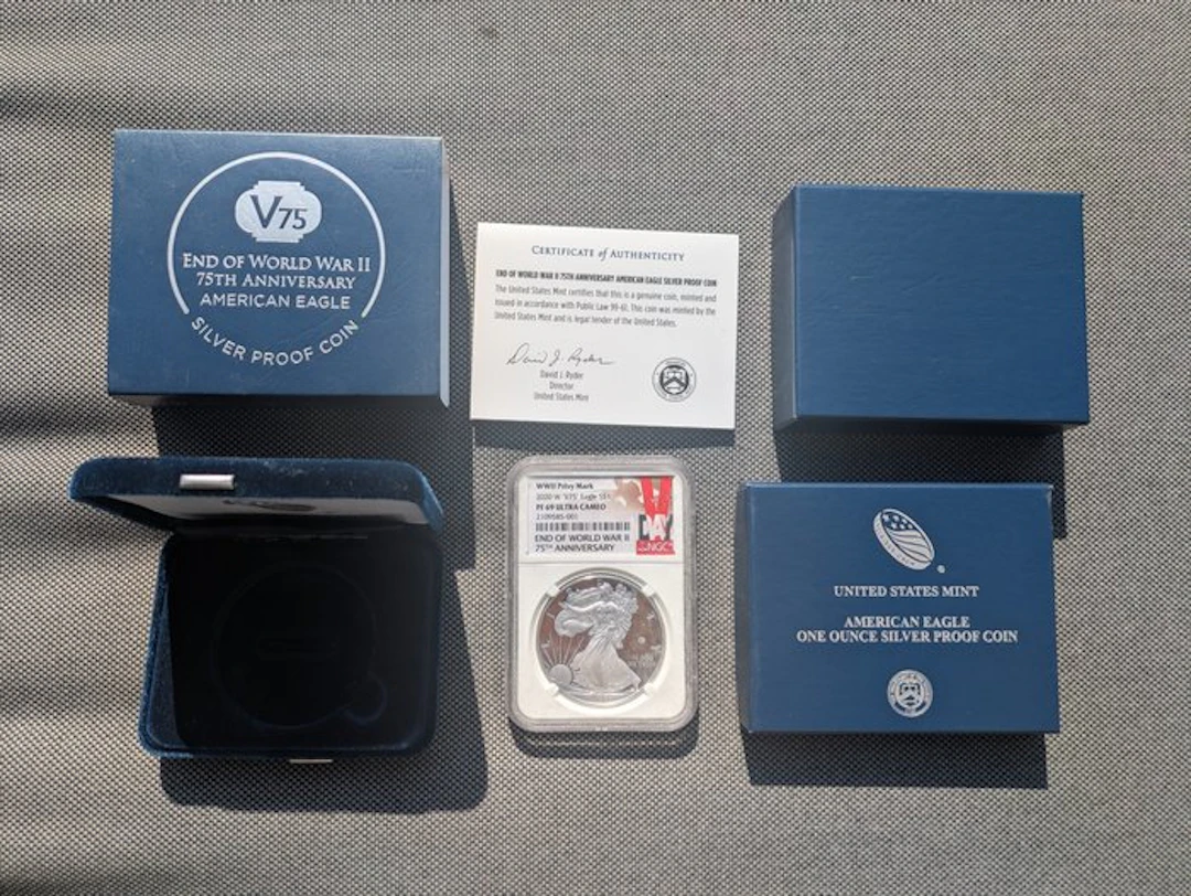 United States. 1 Dollar 2020-W American Silver Eagle V75, 1 Oz
