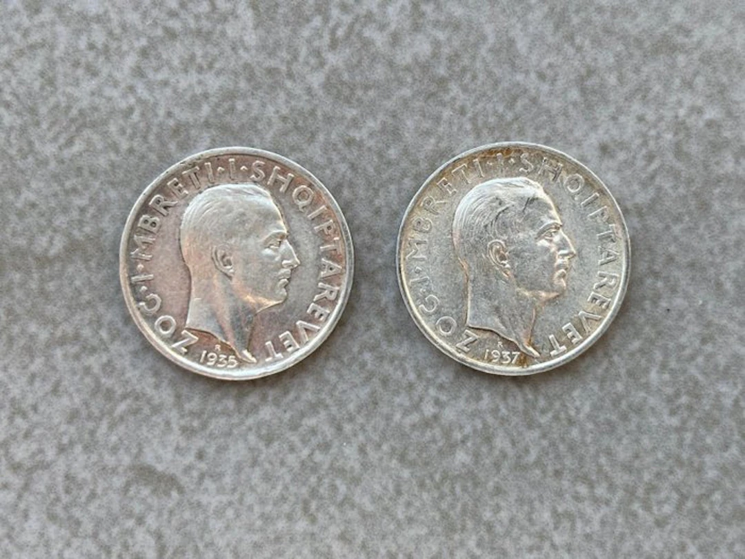 Albania. Zog I. 1 Frang Ar 2x 1935/1937 (No reserve price)