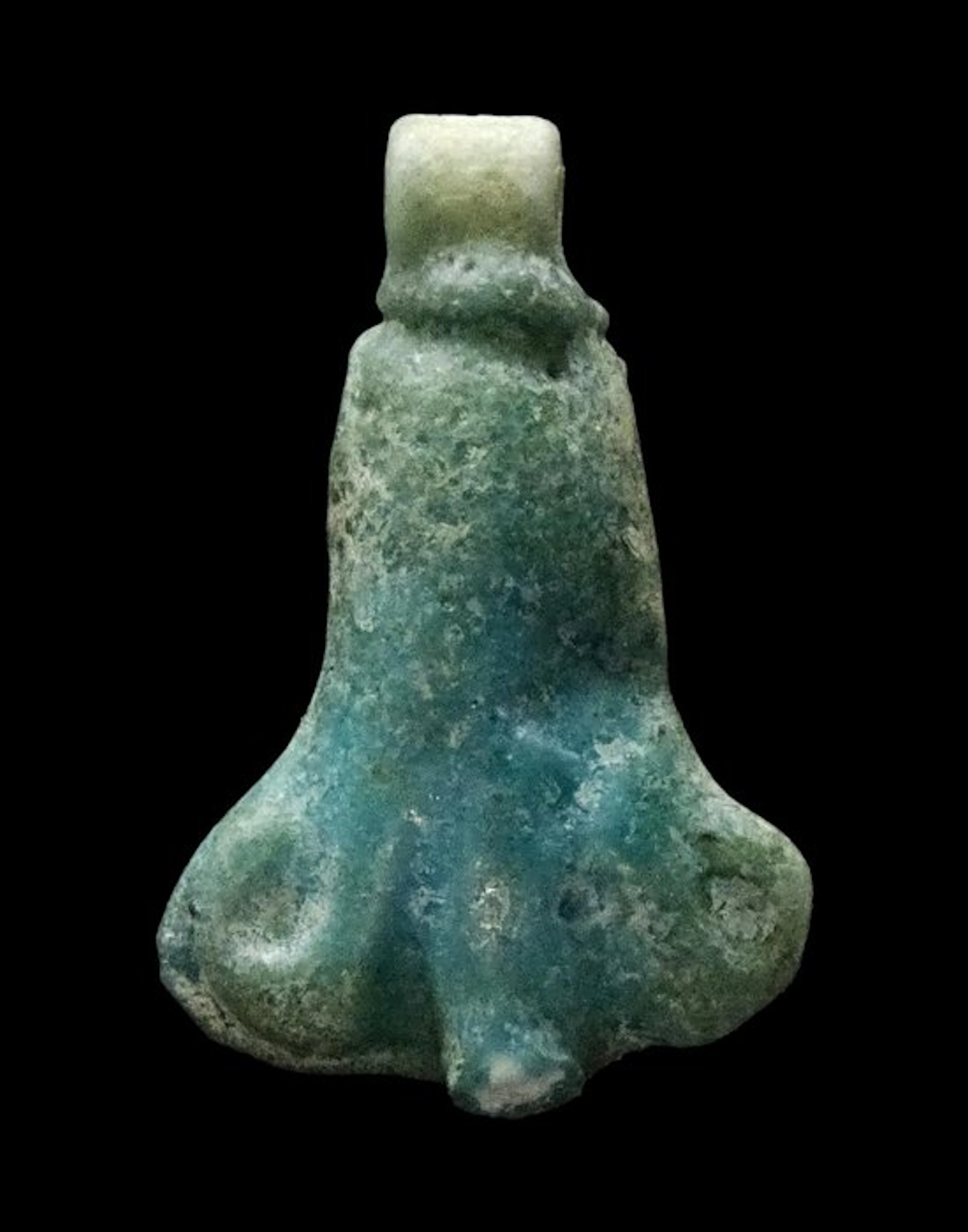 Ancient Egyptian - Glazed faience amulet - Lotus - New...