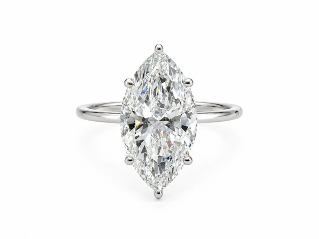 No reserve price - Ring - 14 kt. White gold - 5.00ct. tw. Diamond (Lab-grown)