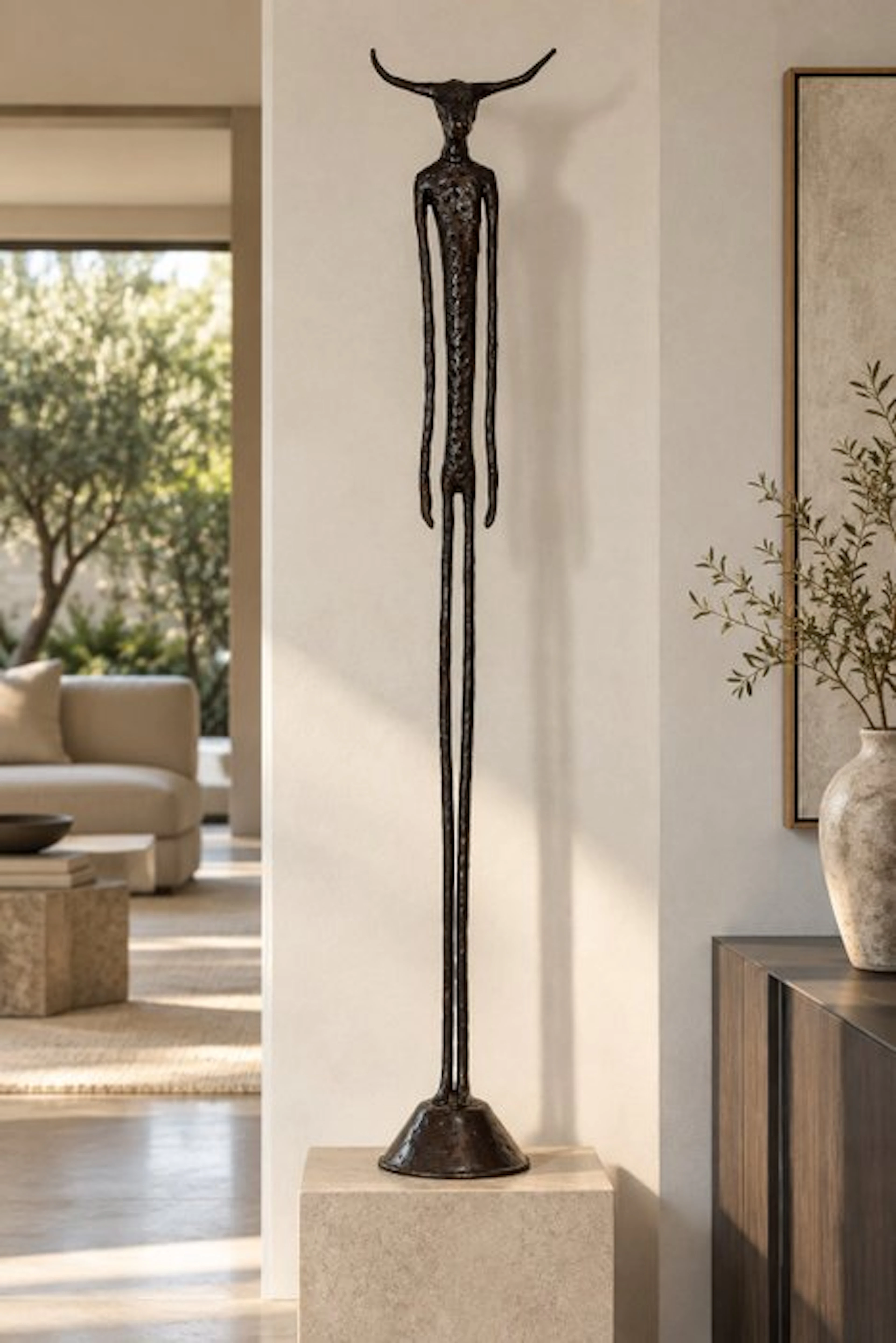Abdoulaye Derme - Sculpture, Le Minotaure - 83 cm - Bronze