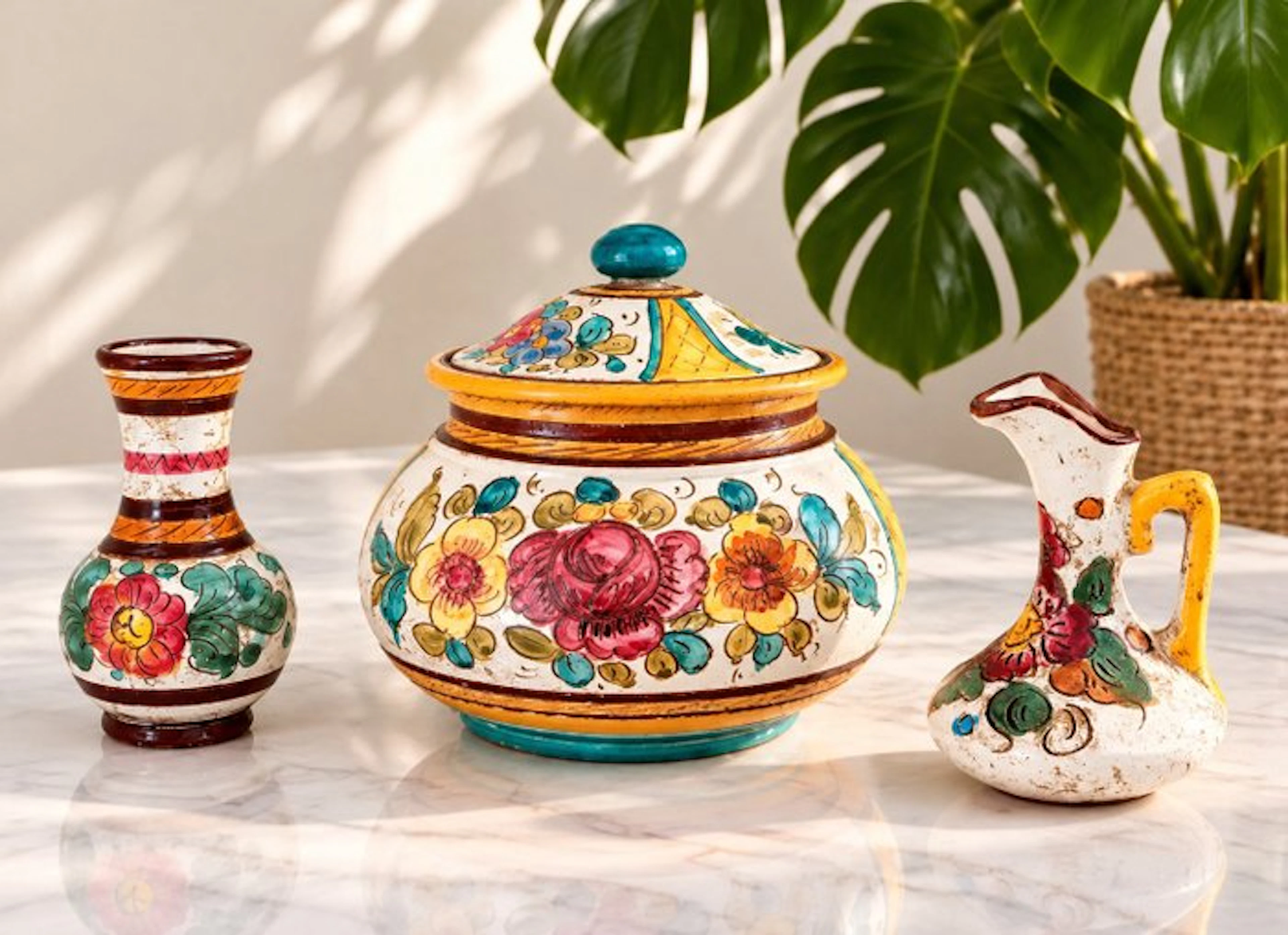 Decorative ornament (3) - Deruta - Italy - Vase-pot-pichet