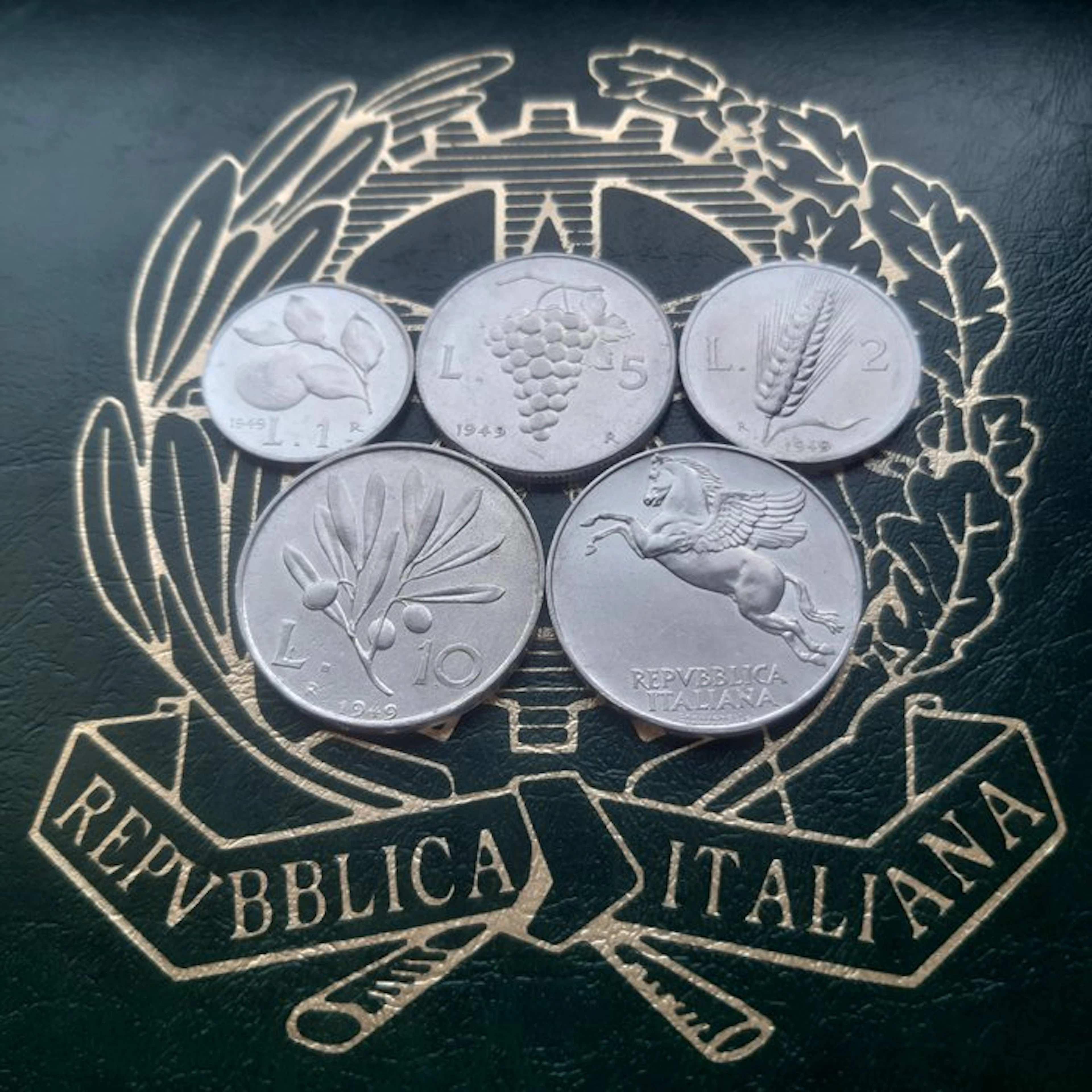 Italy, Republic Serie completa 5 Monete 1949 (1 + 2 + 5 +...