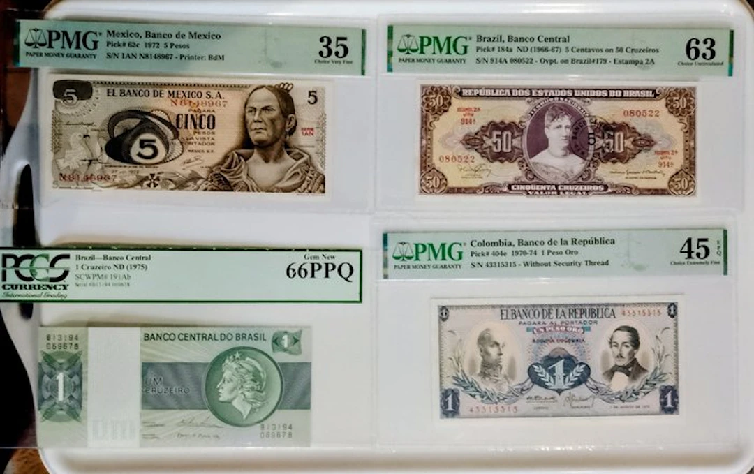 World. - 4 banknotes - all graded - various dates (No reserve price)