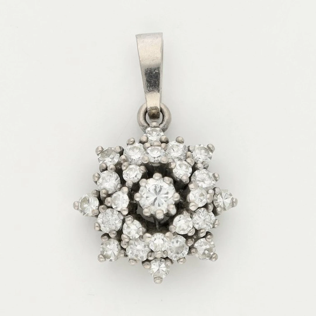 Pendant - 18 kt. White gold Diamond (Natural)