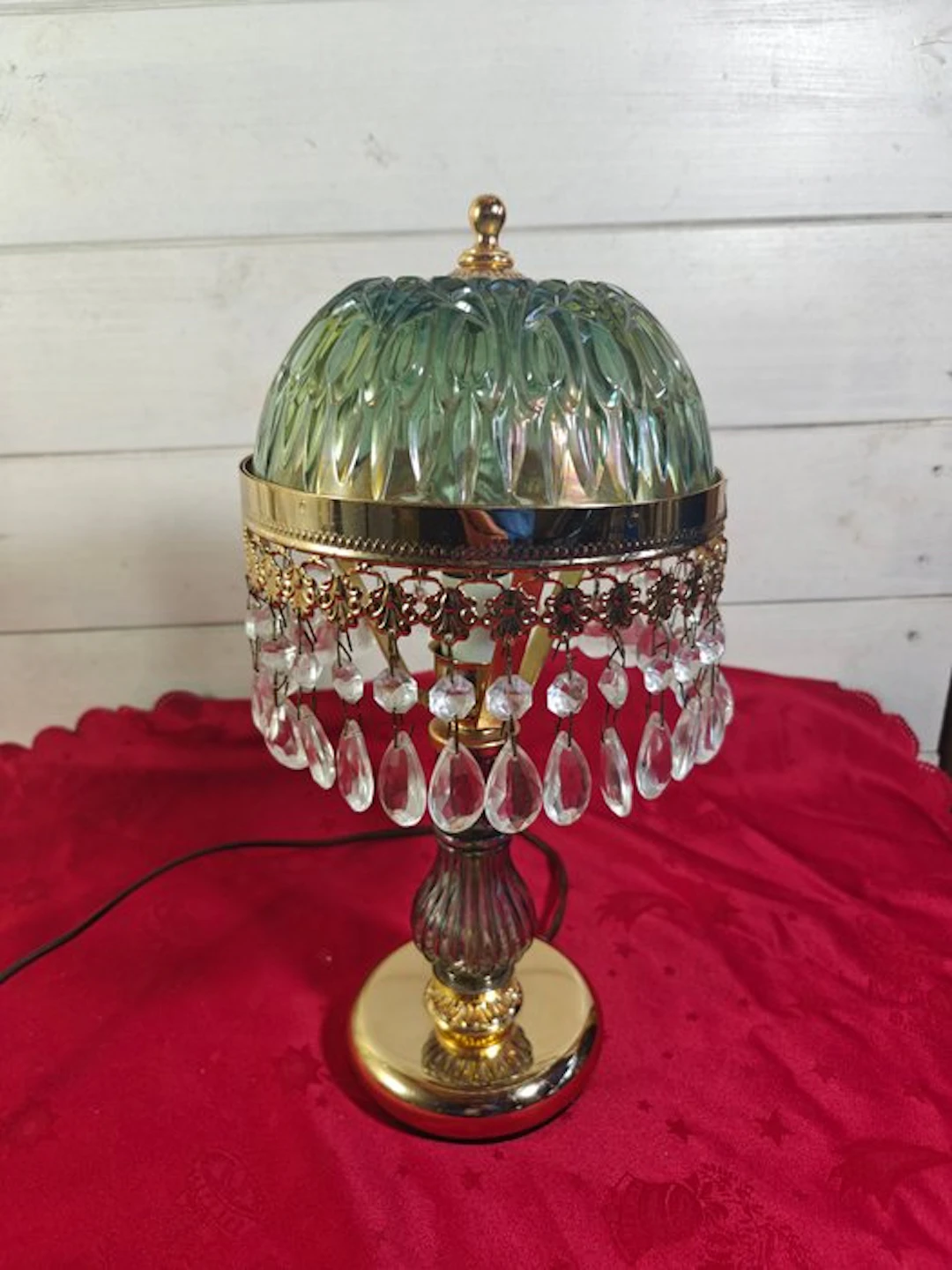 Vintage Latini Crystal Table Lamp / Boudoir Lamp - Spain - 20th century