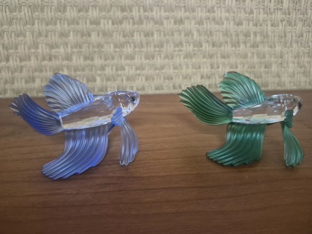 Swarovski - Figurine - Siamese fighting fish blue...