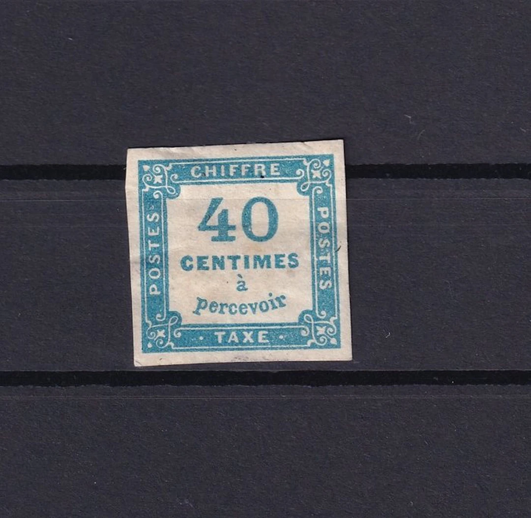 France 1871 - Rare tax 40c blue - Yvert taxe n°7