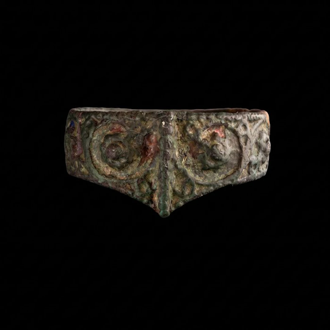 Viking Era Bronze Rare Ring – Circular Eye Motifs Evoking...