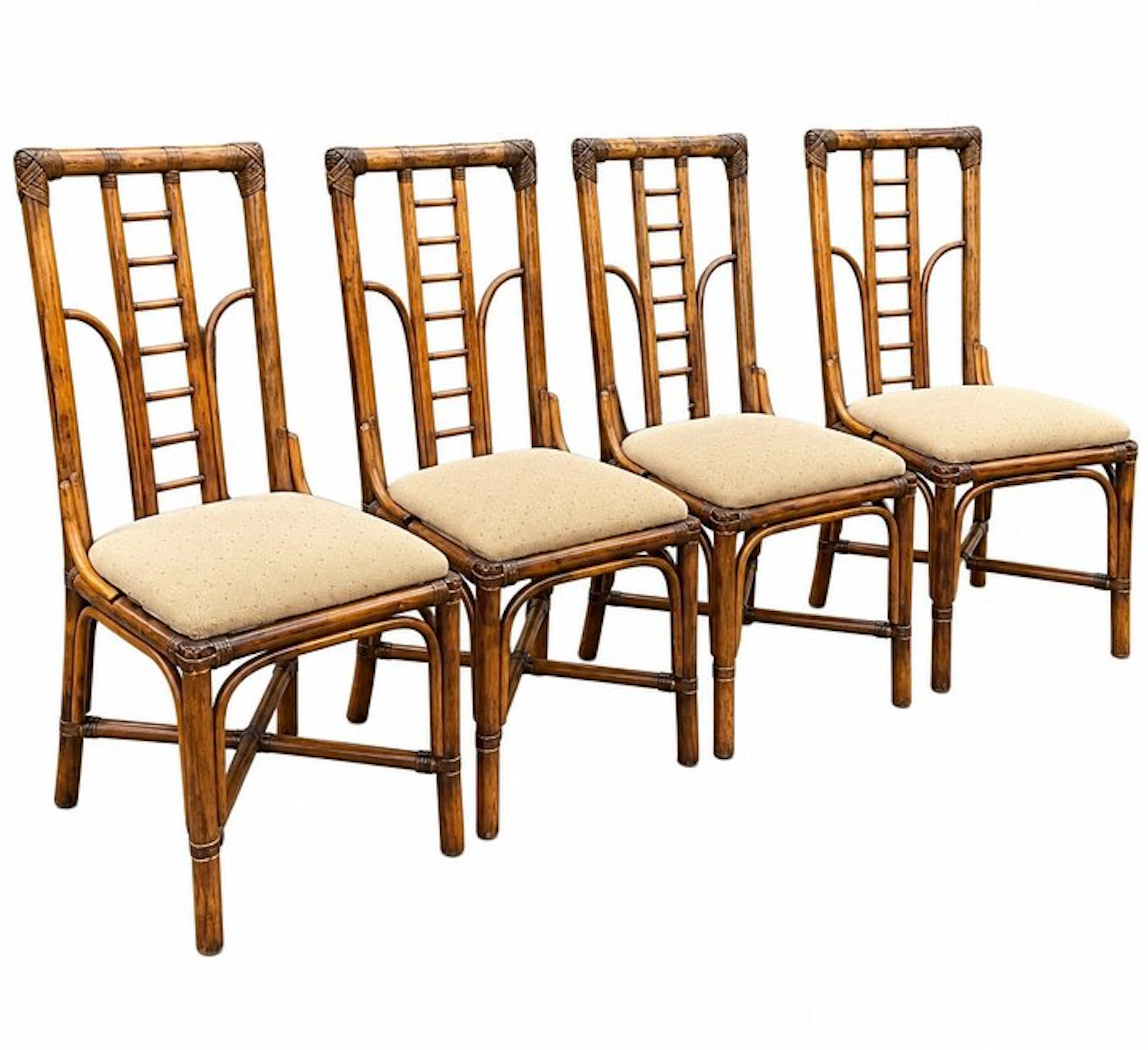 Chair - Bamboo - Set of four vintage chairs