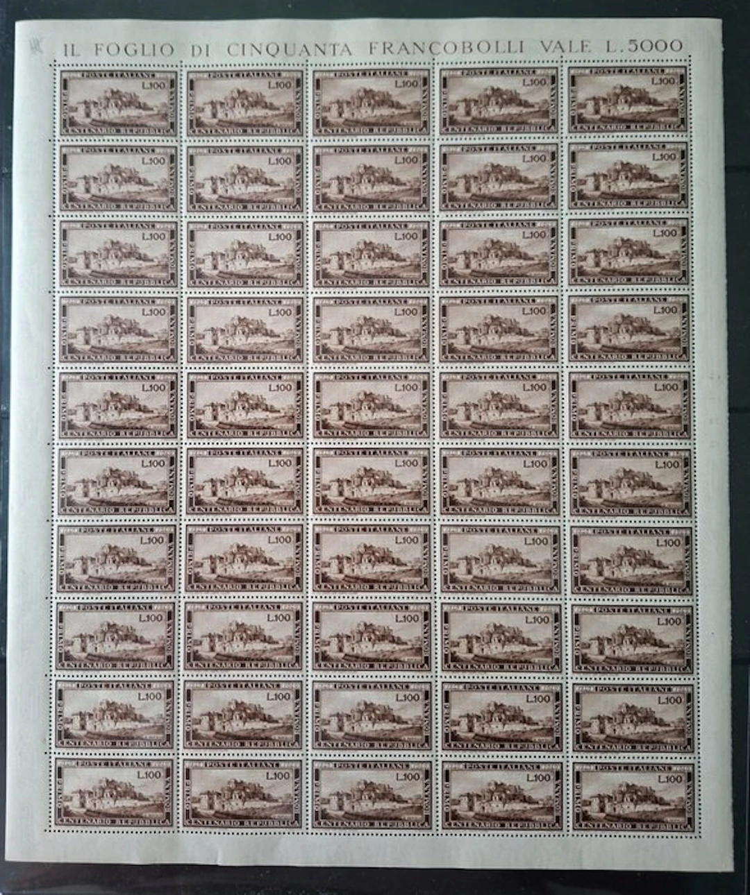 Italian Republic 1949 - Centenary of the Roman Republic...