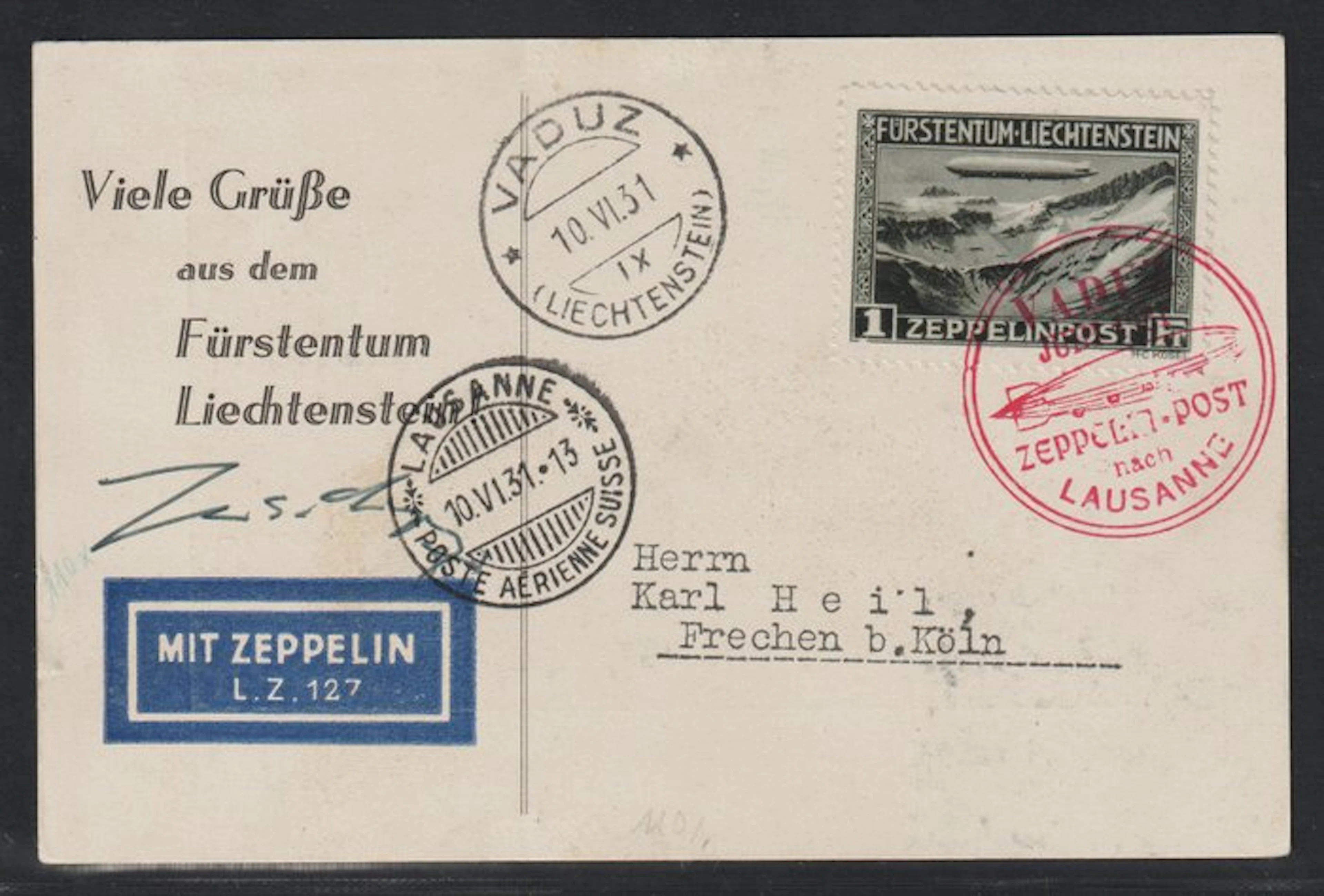 Zeppelin Post 1931 - Zeppelin Post Si