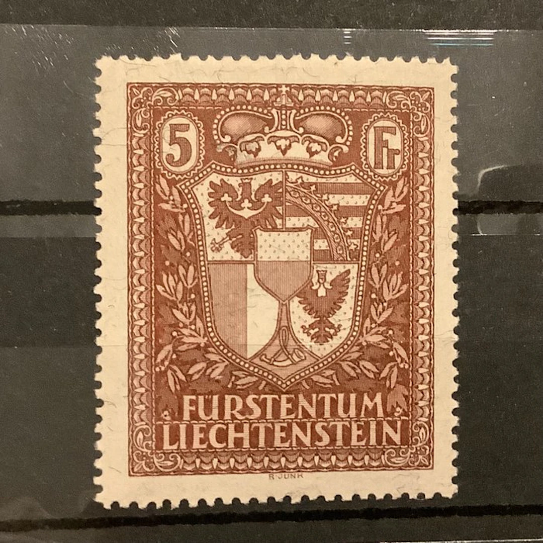 Liechtenstein 1934 - Coat of arms 5 Fr from the Vaduz...