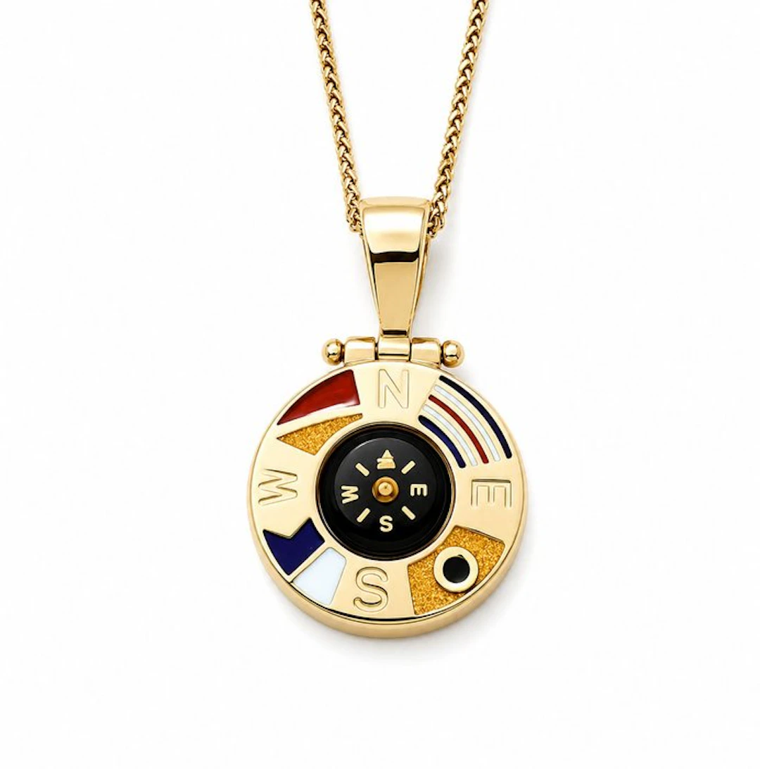 Necklace with pendant - 18 kt. Yellow gold - Made in Italy - Handmade