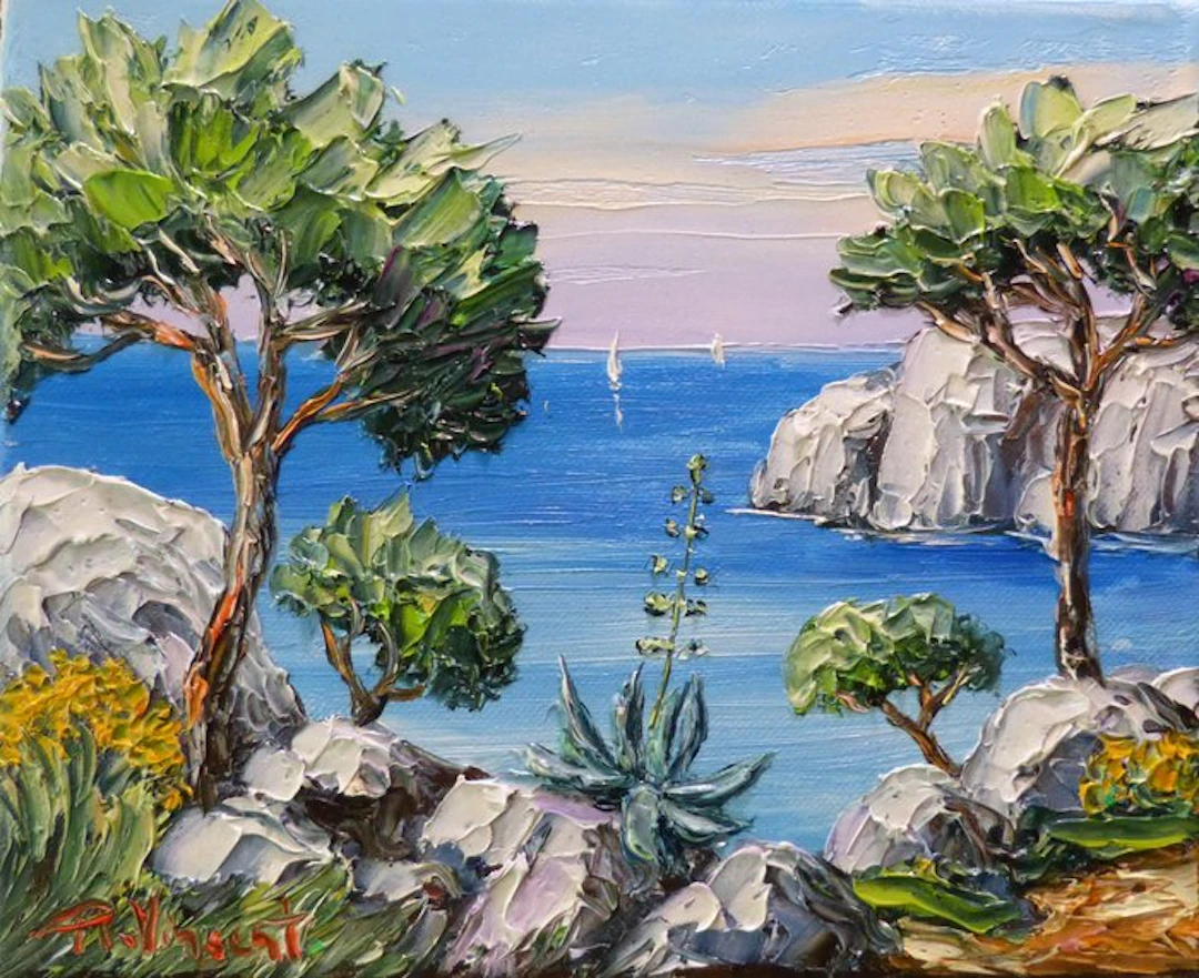 R. Vincent (1954) - Calanque de Cassis Provence cote...