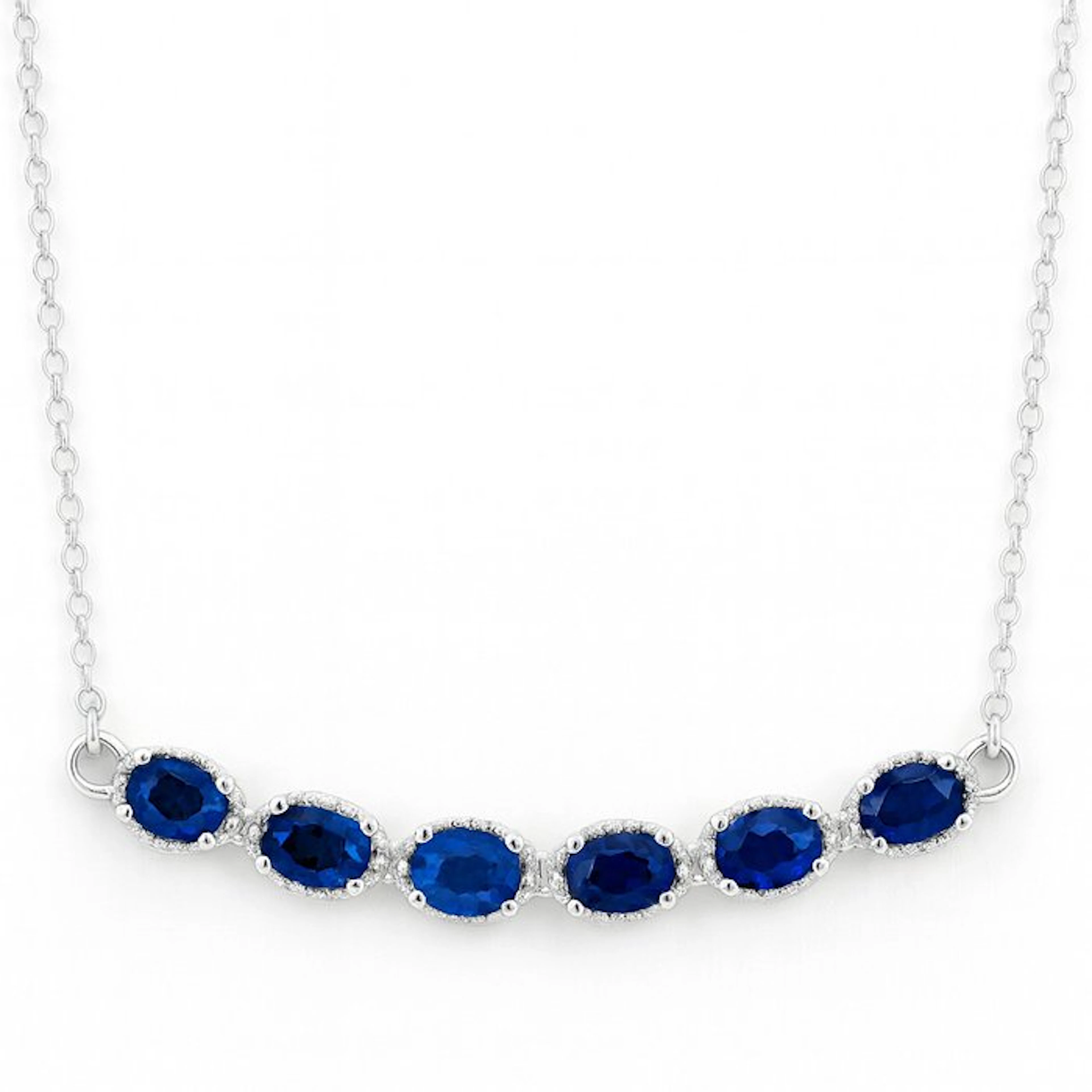 No reserve price - Necklace Gold-plated Sapphire - 18kt Gold Plated