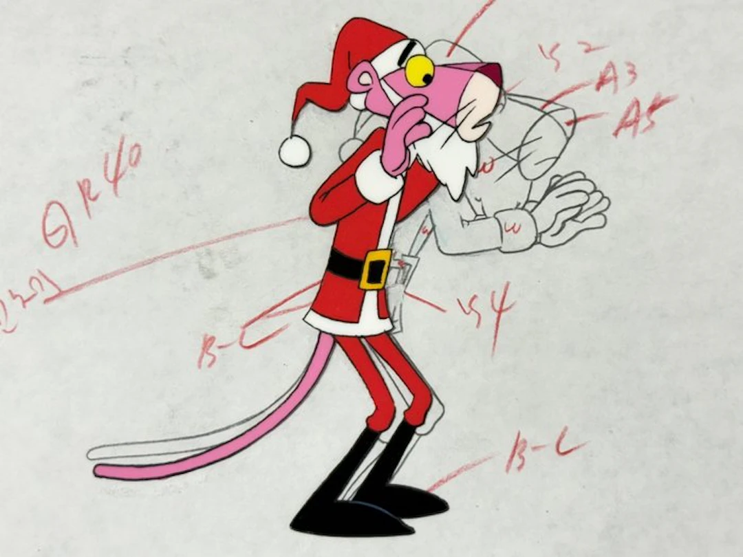Friz Freleng - Original animation cel and drawing of Pink...
