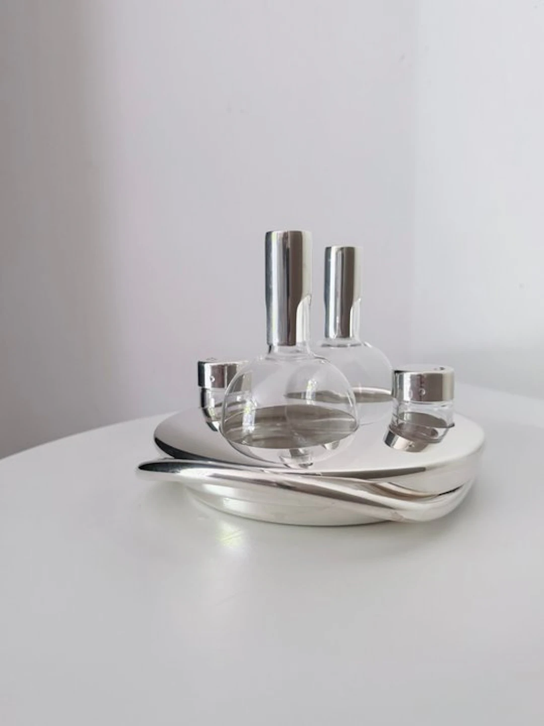 Sabattini Argenteria - Lino Sabattini - Cruet set - Silverplated, Crystal