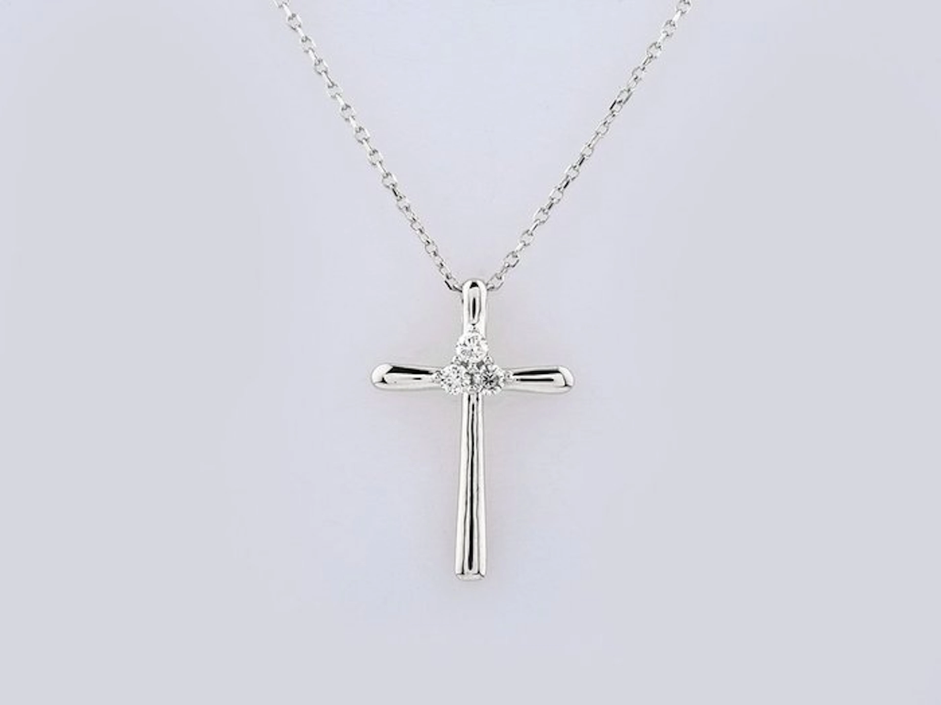 Necklace with pendant - 14 kt. White gold - 0.12ct. tw. Diamond (Natural)