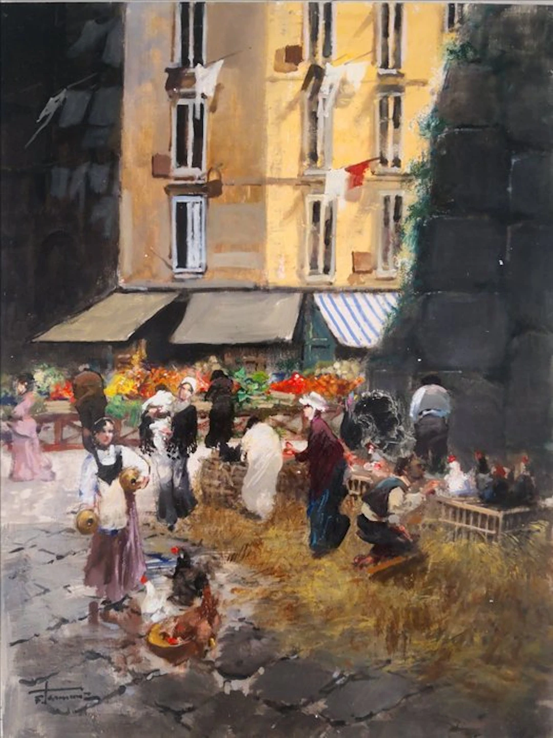Francesco Tammaro (1939) - Napoli Antica (Mercatino di Quartiere)