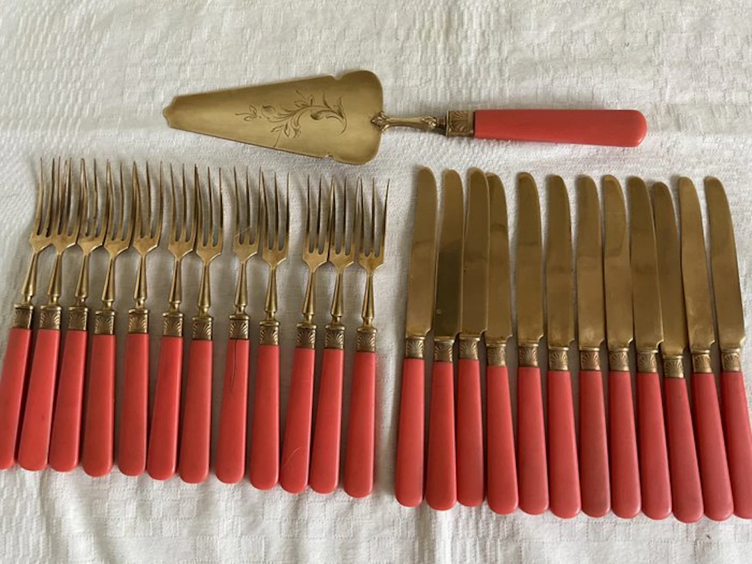 Dessert service (25) - Brass