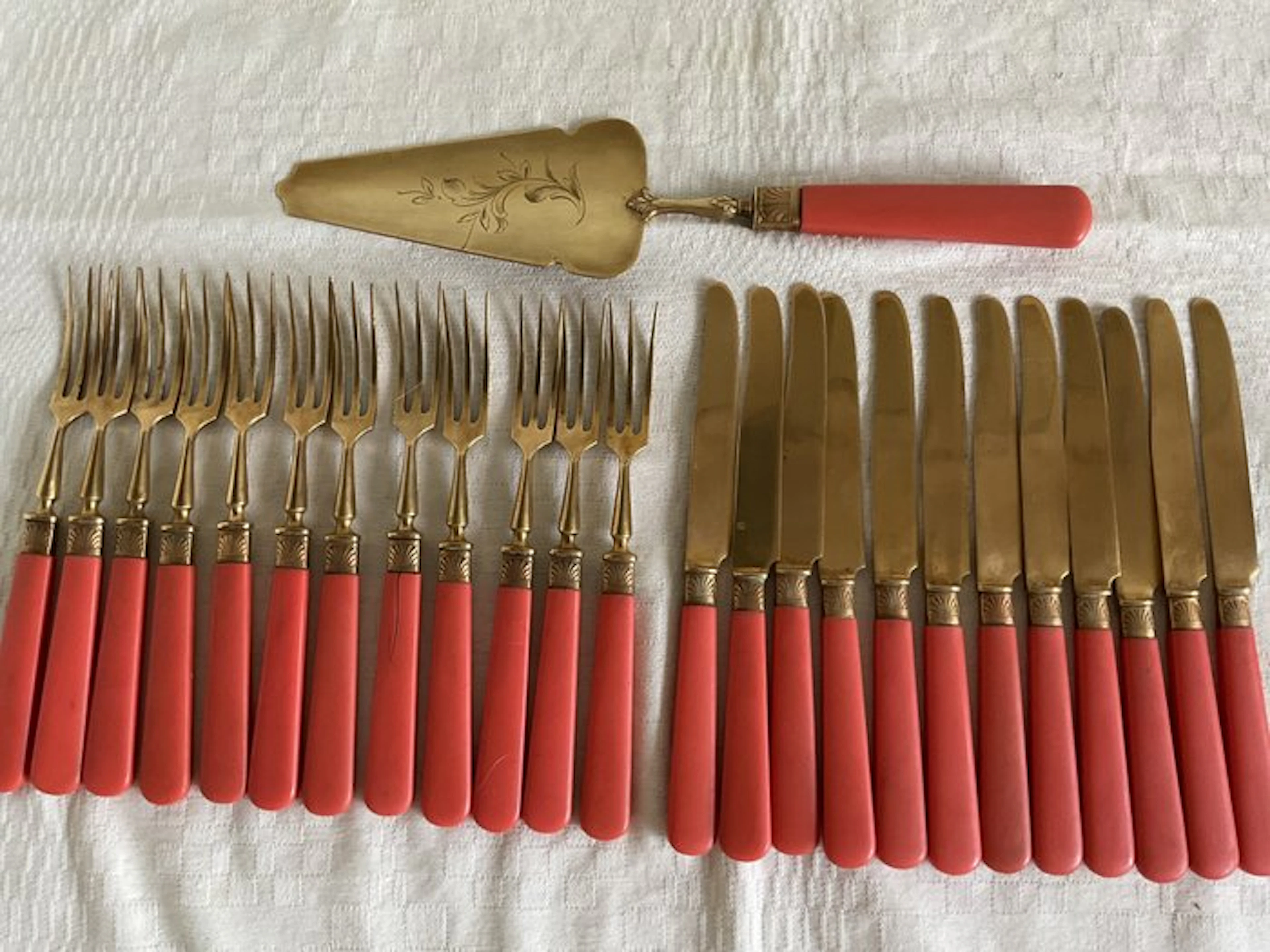 Dessert service (25) - Brass