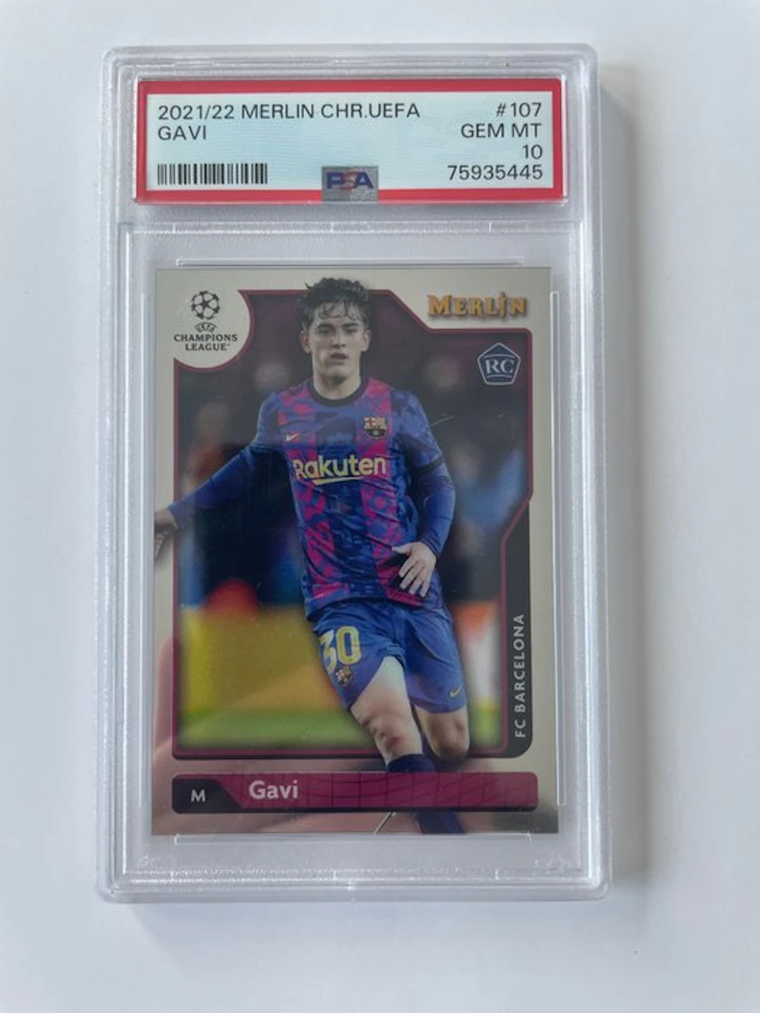 2021/22 Topps Merlin Gavi #107 Rookie card, Graded card - PSA 10 -