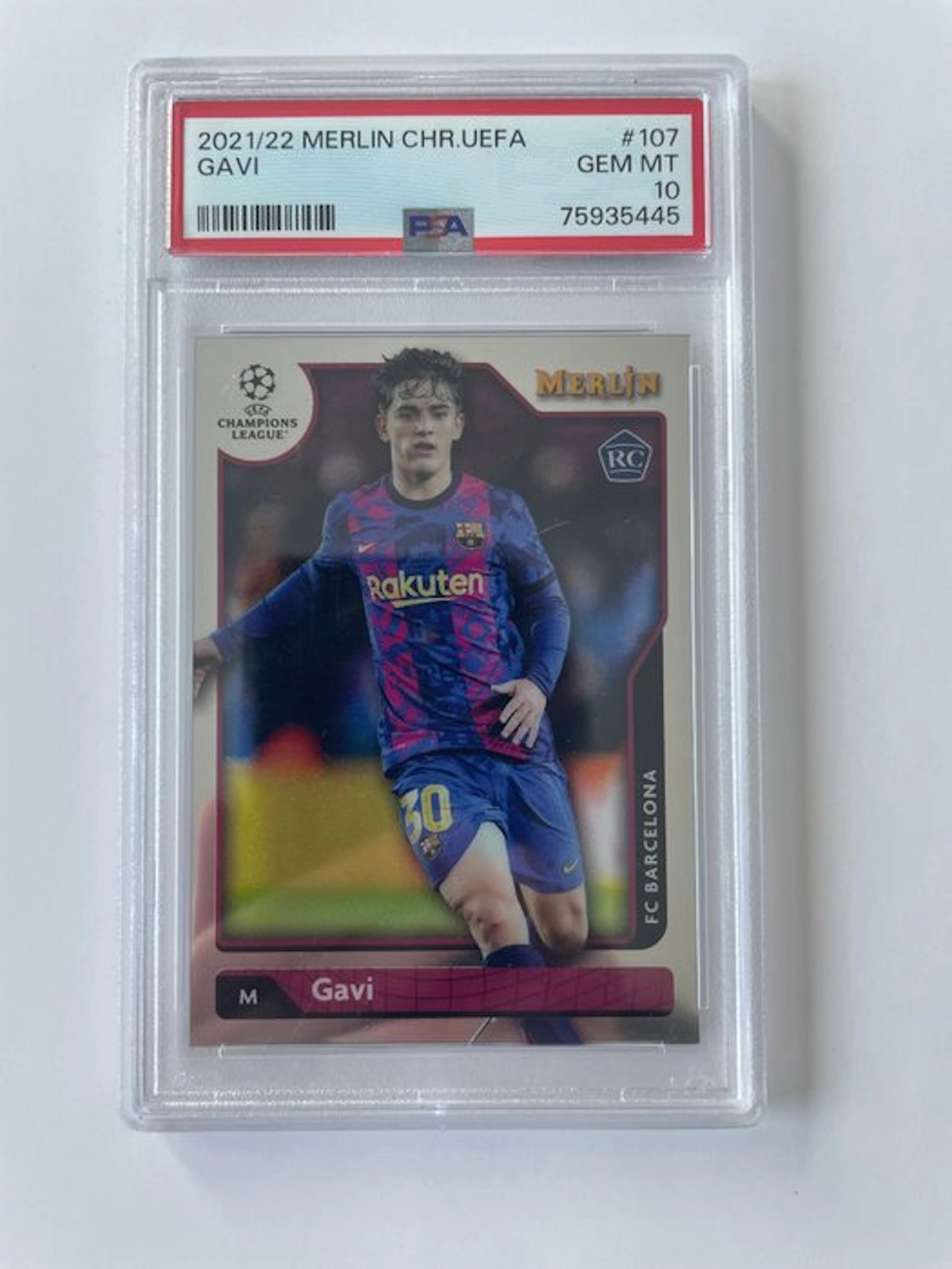 2021/22 Topps Merlin Gavi #107 Rookie card, Graded card - PSA 10 -
