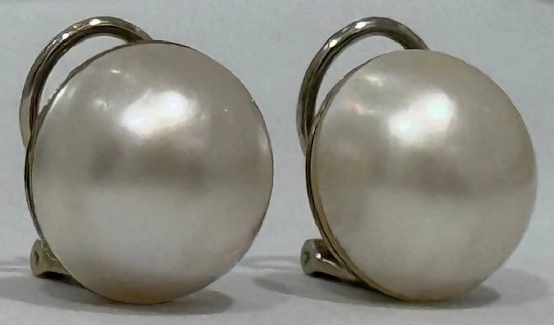 Earrings - 18 kt. White gold Pearl