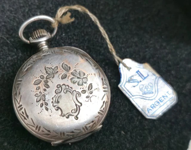 Reloj de bolsillo antiguo - pocket watch plata maciza solid silver - 1900-1949