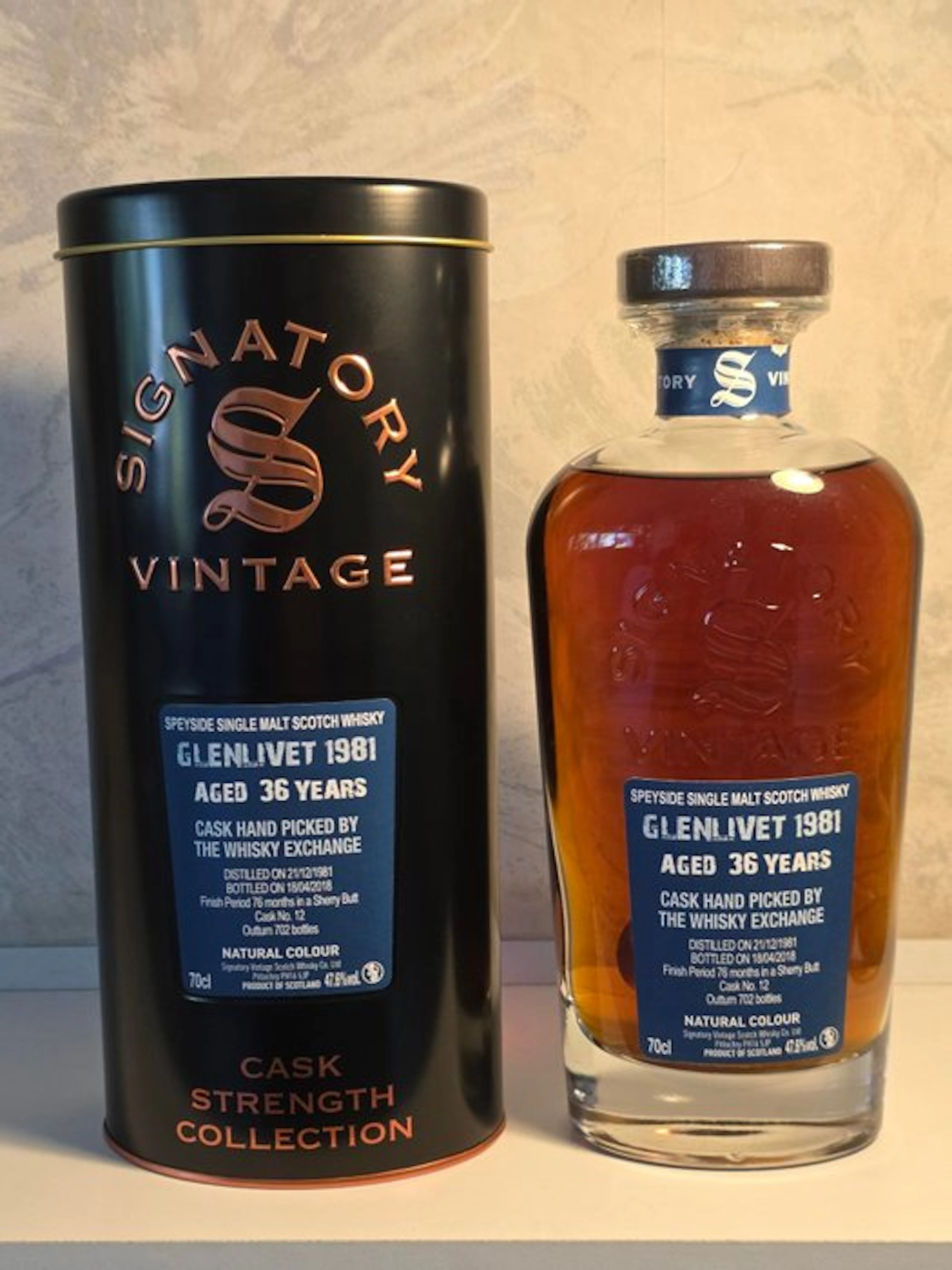 Glenlivet 1981 36 years old Cask no. 12 - Signatory Vintage - b. 2018 - 70cl