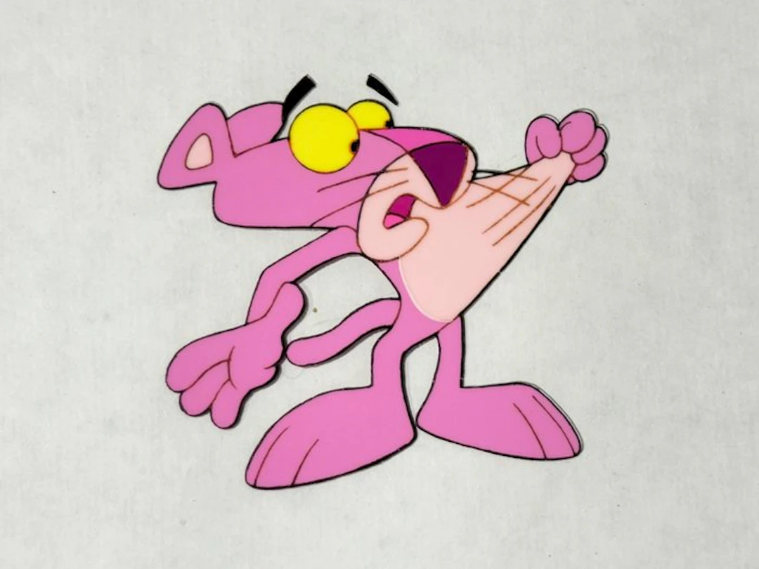 Friz Freleng - Original animation cel and drawing of Pink...