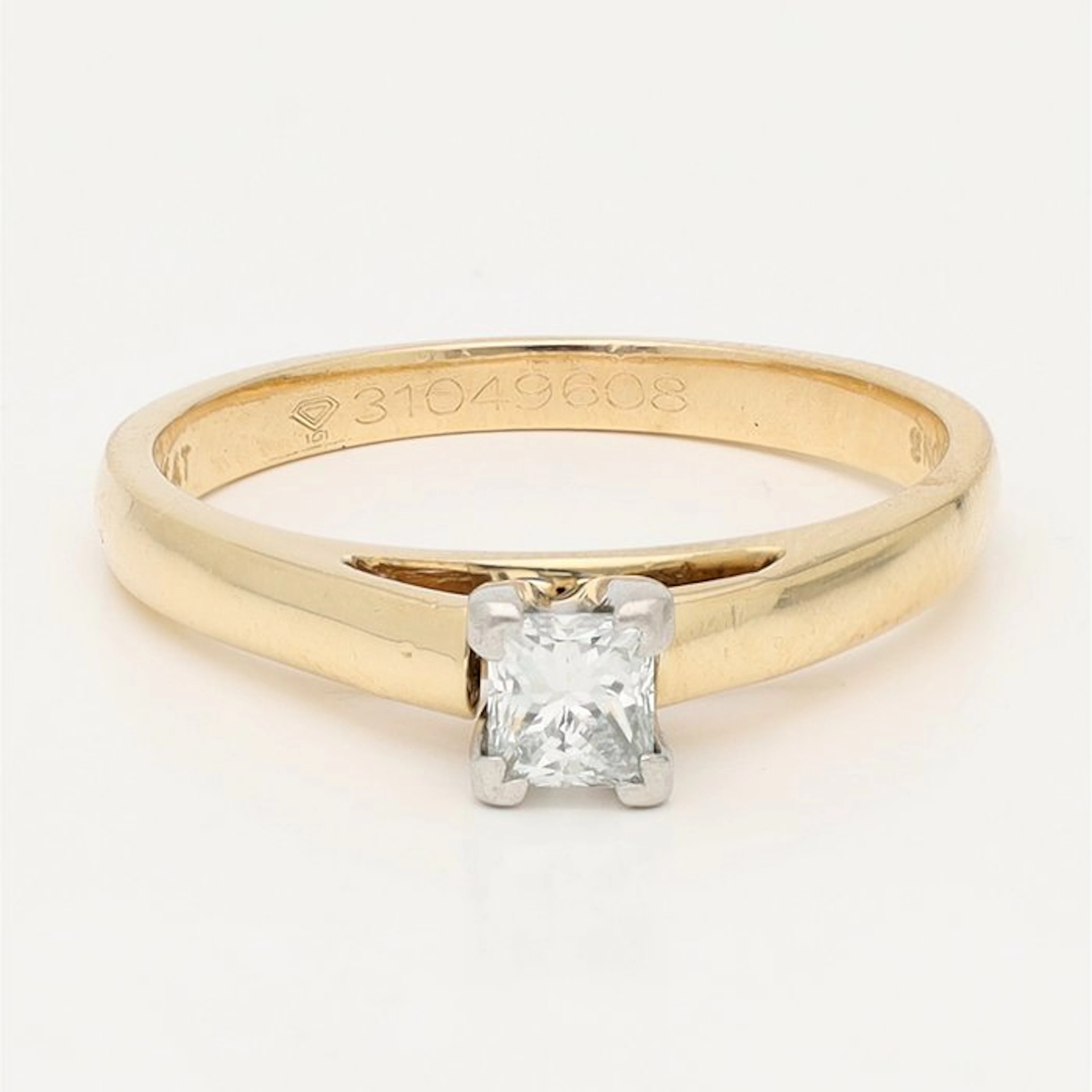 Ring - 14 kt. Yellow gold, Platinum - 0.25ct. tw. Diamond (Natural)