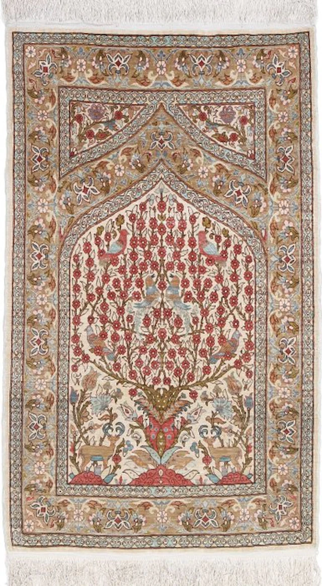 Silk Hereke Carpet with Mehrab Design - Pure Luxury ~1 Mio