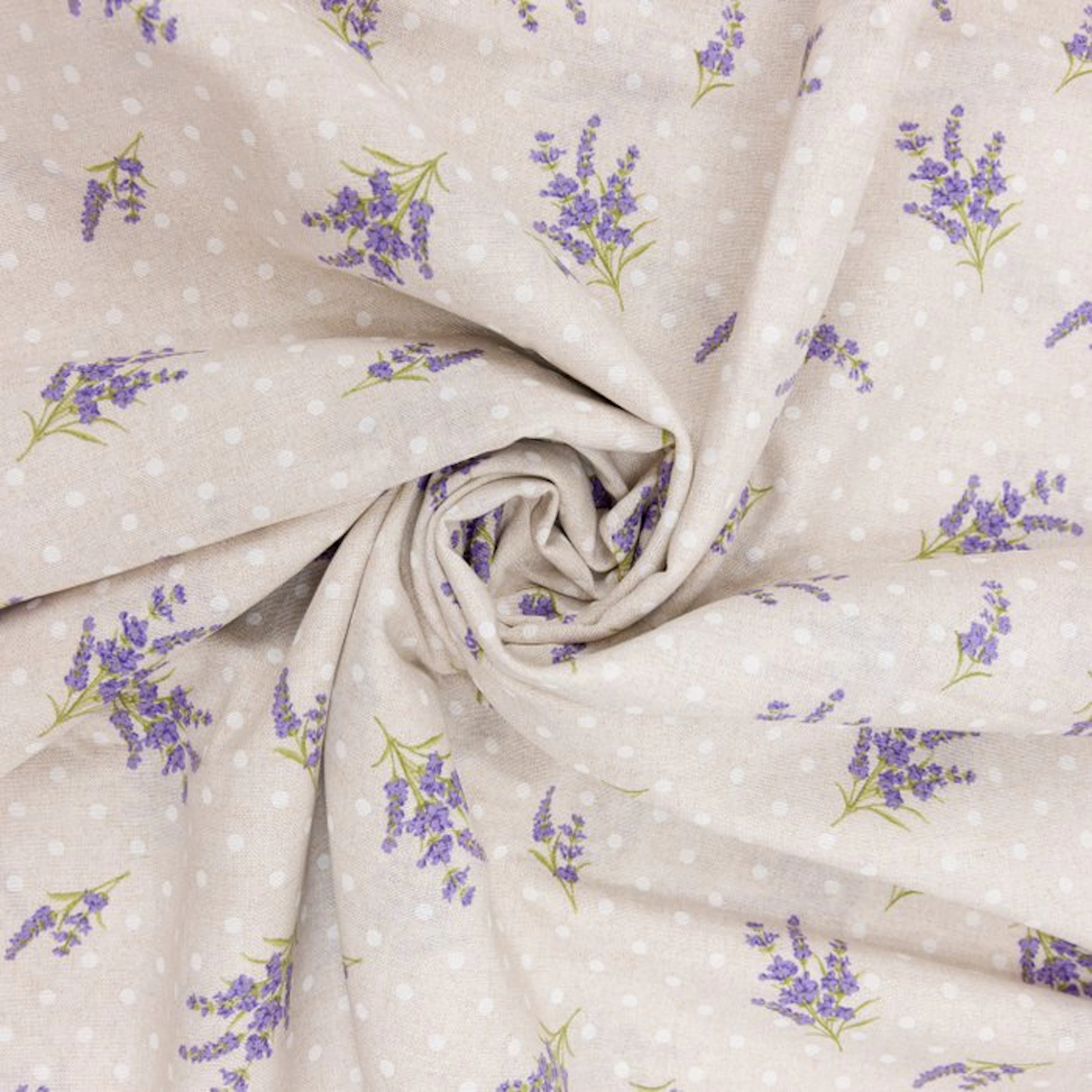 BA268 - Provençal Decorative Fabric - Lavender and Polka...