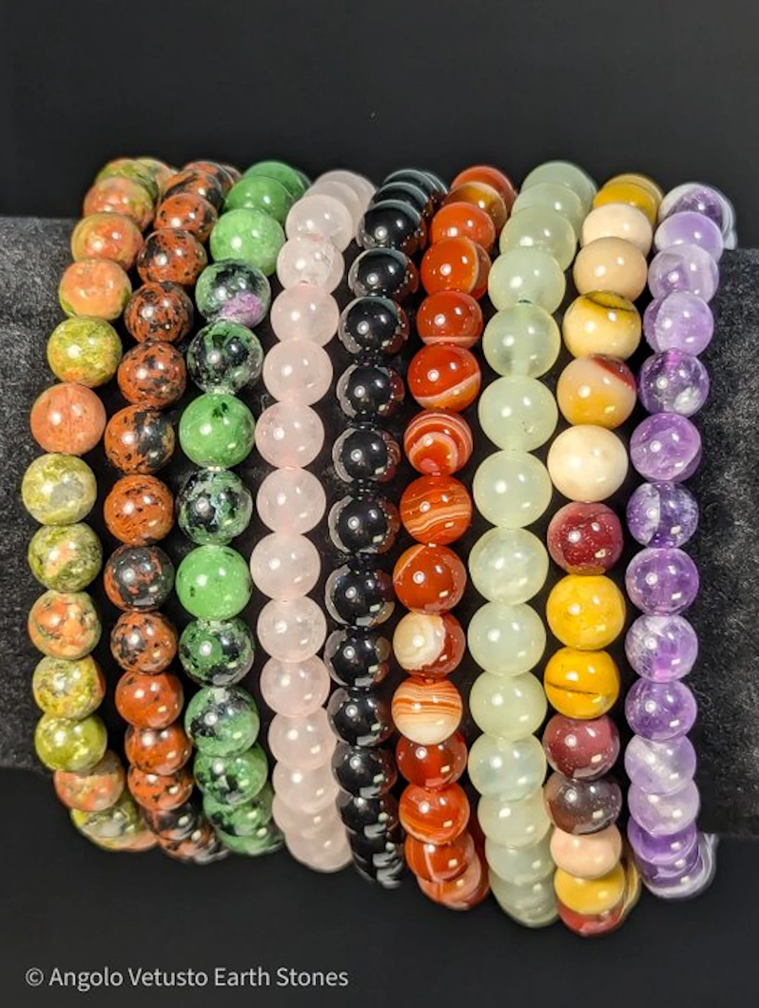 Natural High Quality Gemstone Bracelets Collection – Set...