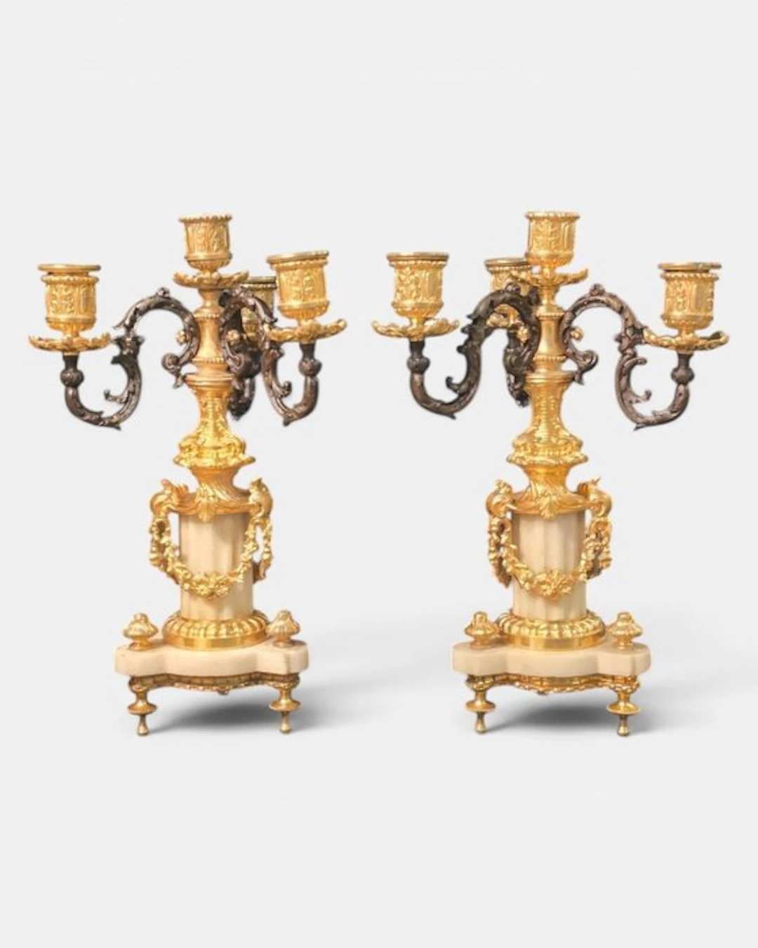Candelabrum (2) - Gilt bronze