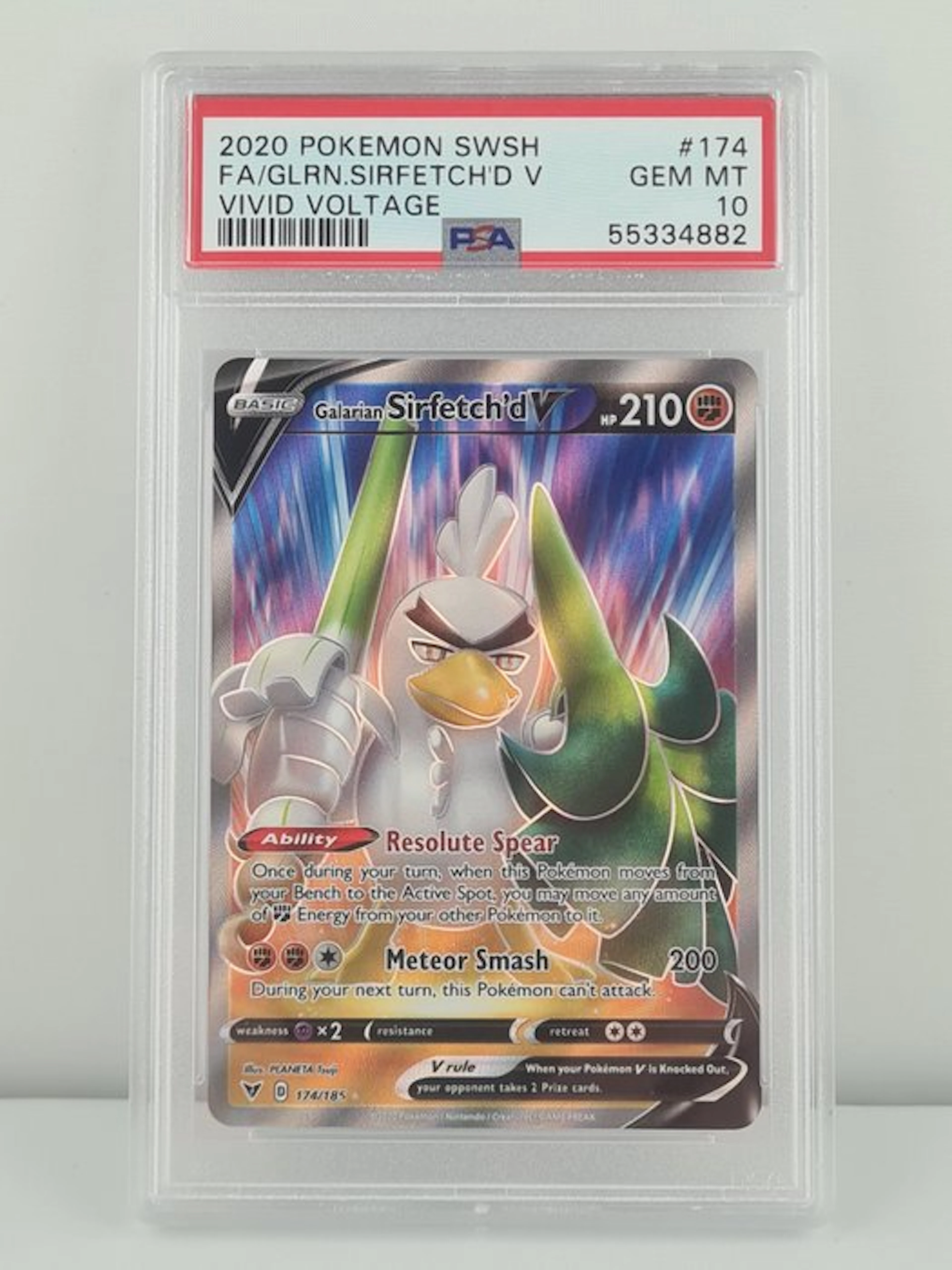 Pokémon - 1 Graded card - Pokémon - Galarian Sirfetch'd V 174/185 Full art