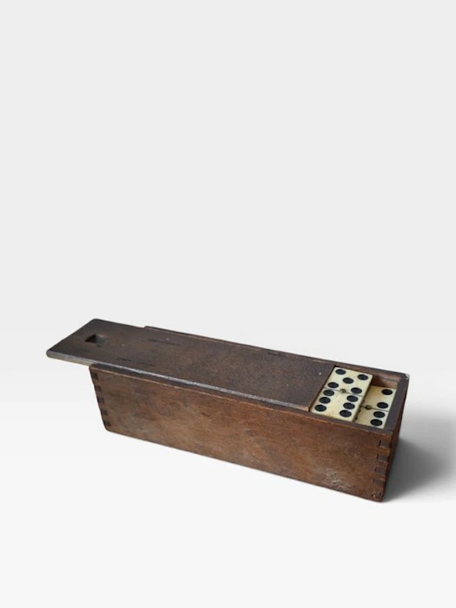Board game - Antique Domino Set - Complete Double-Six...