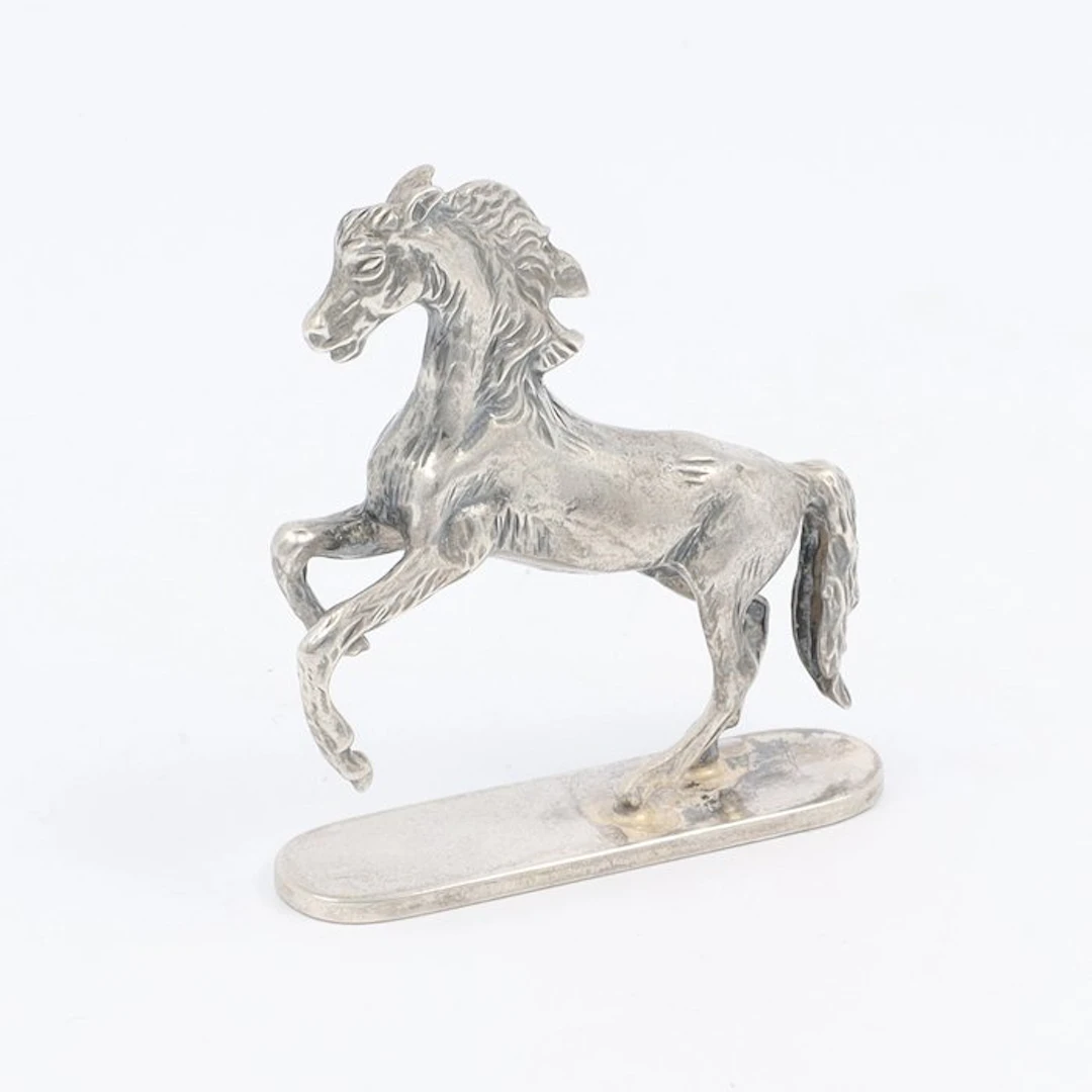 Steigerend paard. - Figurine - .925 silver