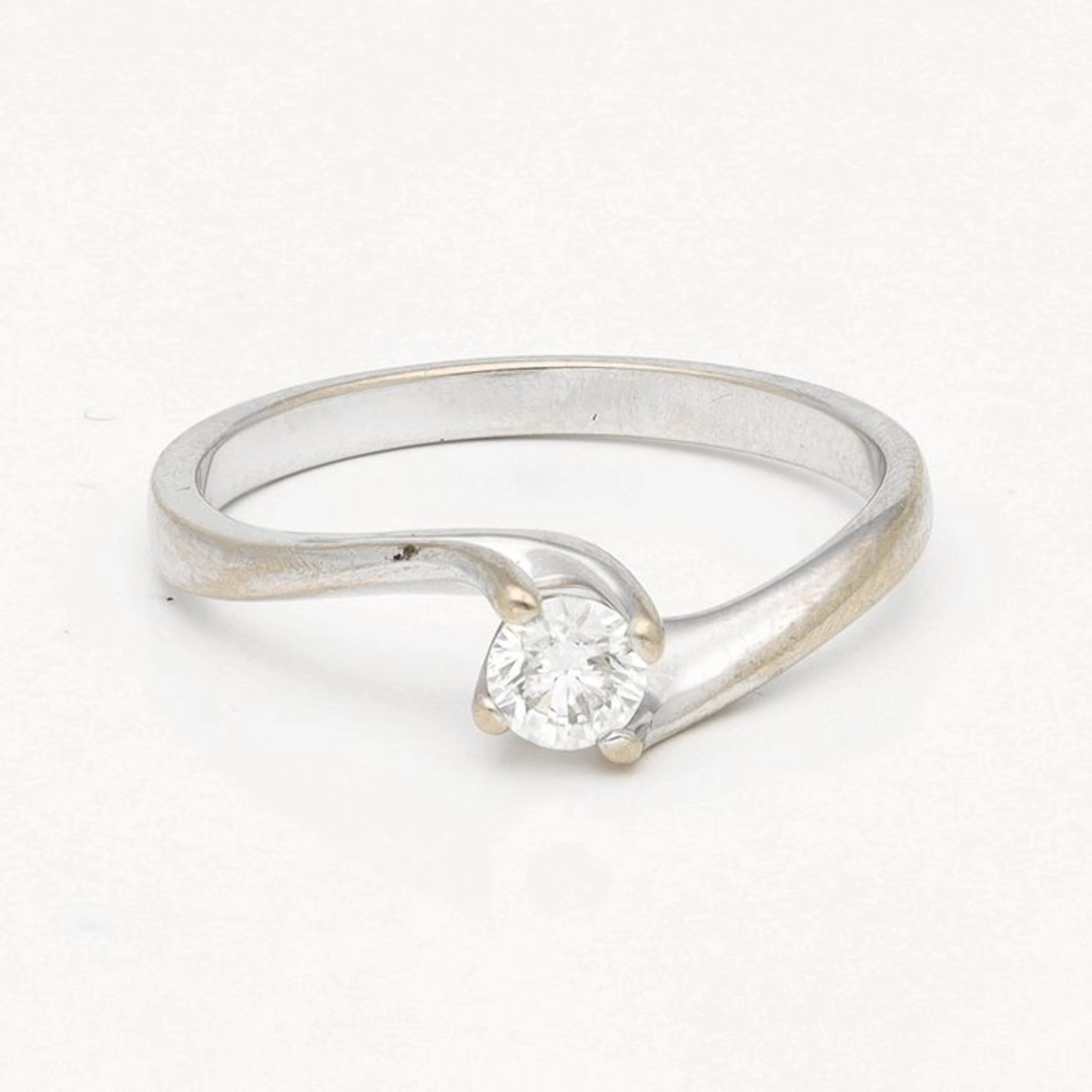 Ring - 18 kt. White gold Diamond (Natural) - Solitair