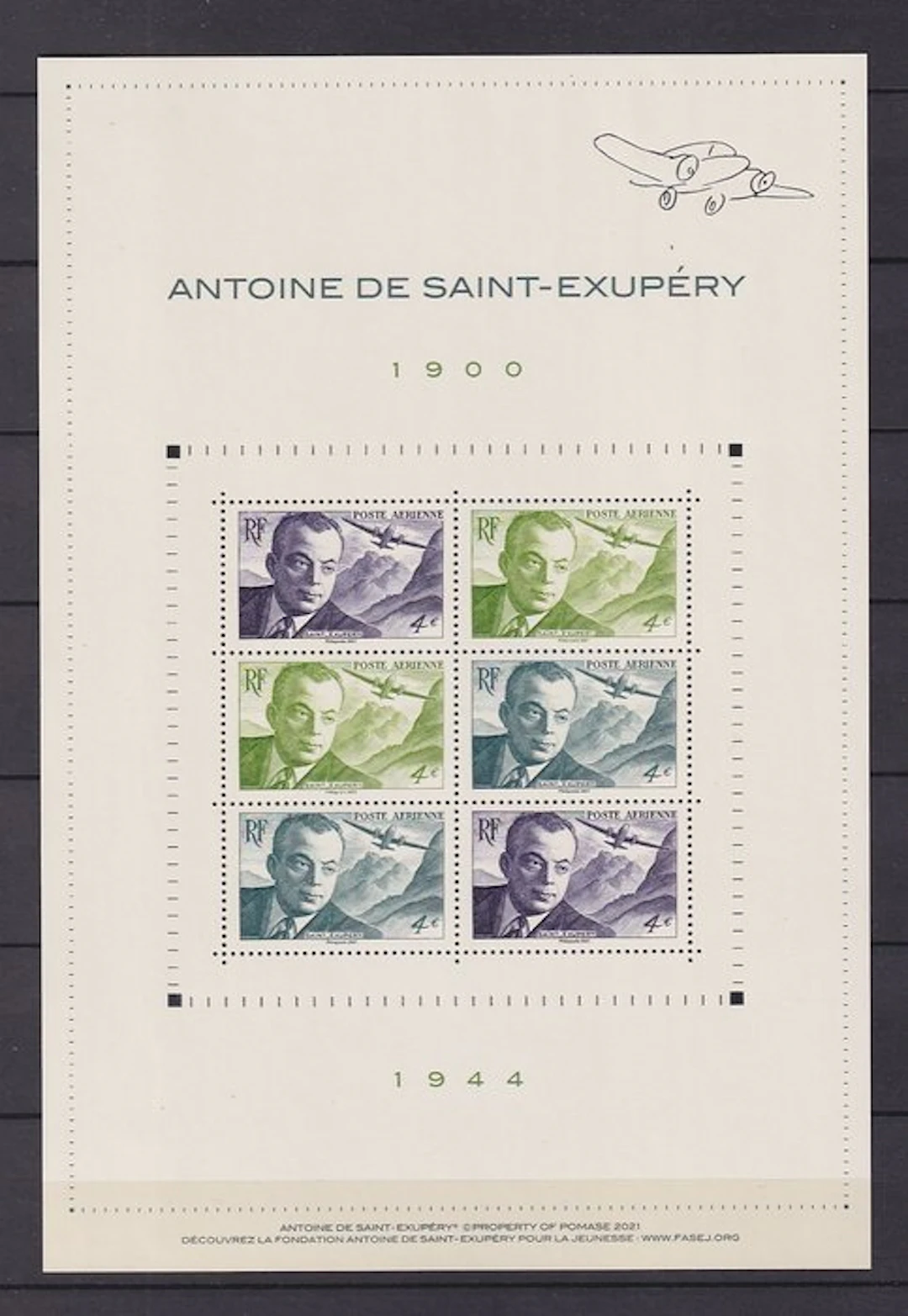 France 2021 - superbe feuillet de la poste aérienne - Yvert PA n°F86
