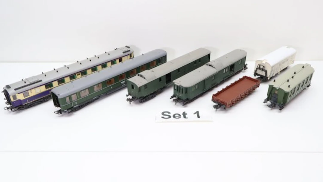 Liliput H0 - Model train passenger carriage set (7) - Liliput H0 Set Wagons
