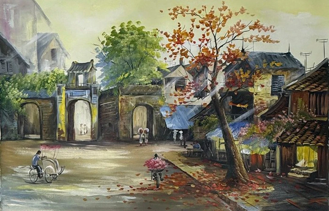 Hung Richard (1966) - Mémoire d'automne en ville ↑80 →120 cm → No Reserve ✓
