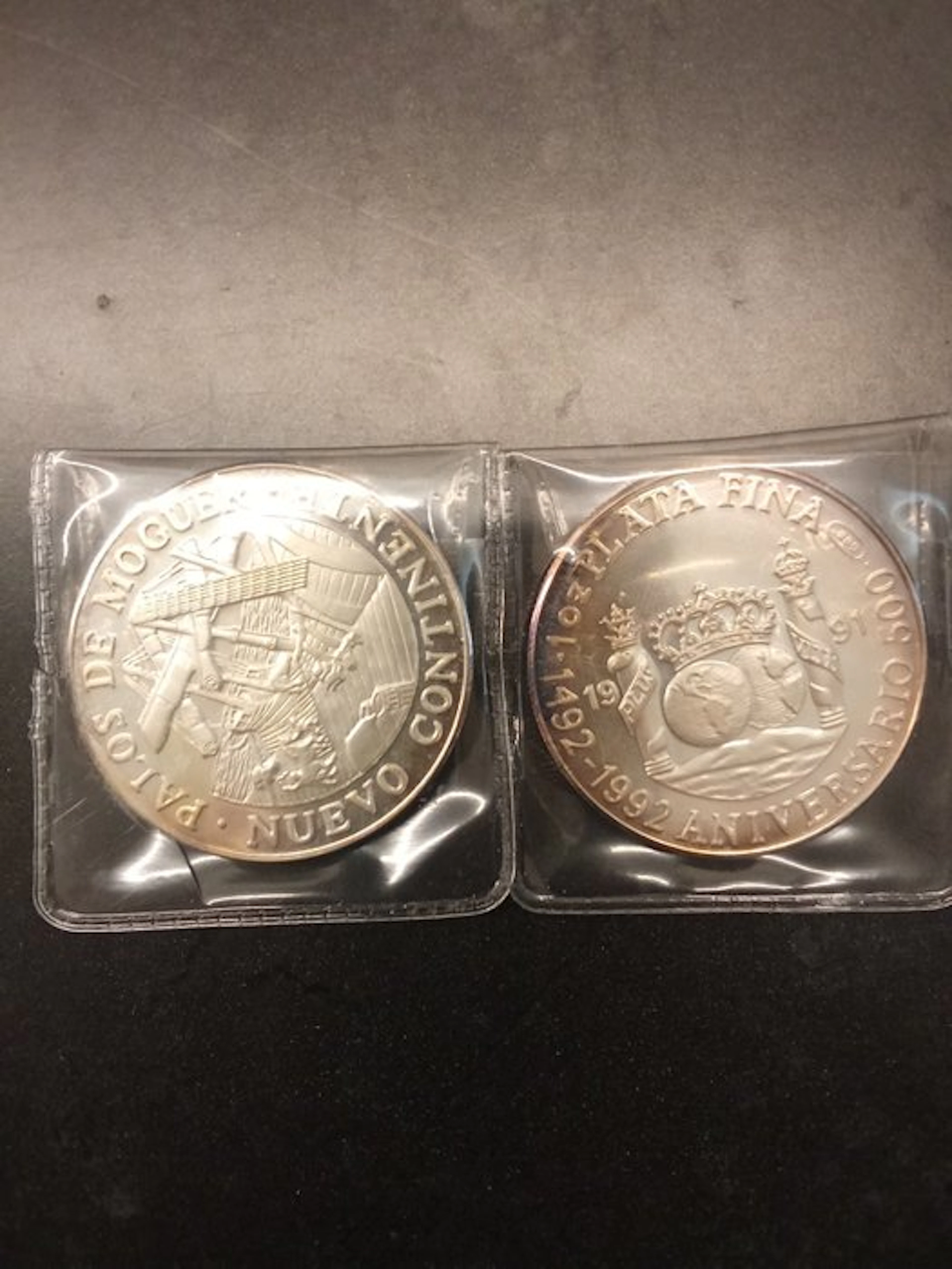 Spain. Silver medal 1990/1992, 2 x 1 `oz (No reserve price)