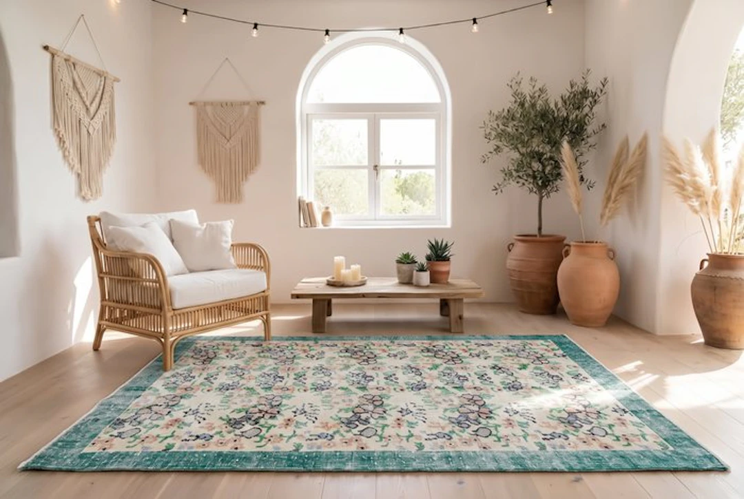 Retro Vintage - Rug - 195 cm - 115 cm - √ handmade √ certificate