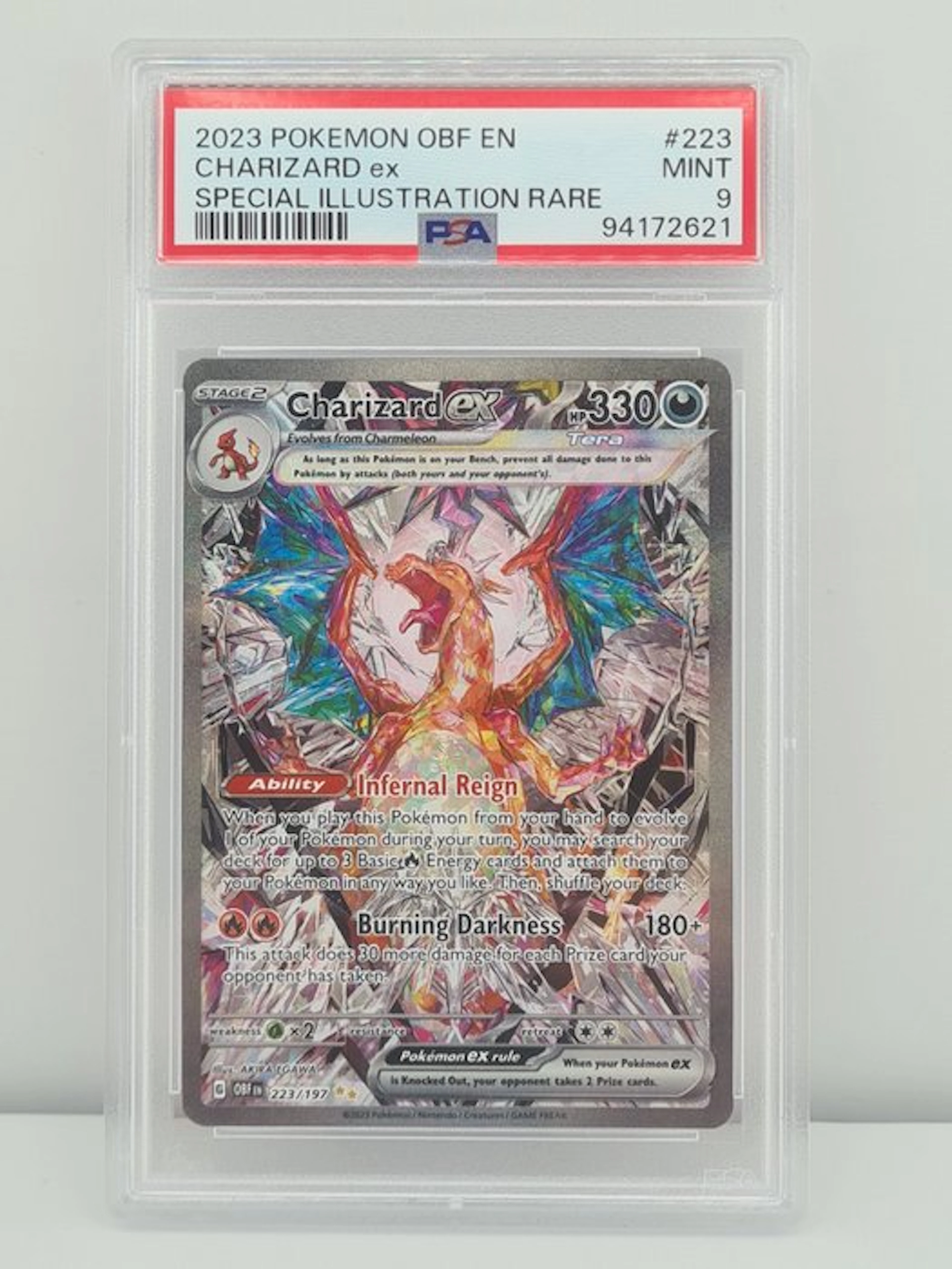 Pokémon - 1 Graded card - Pokémon - Charizard 223/197 Full art, Foil - PSA 9