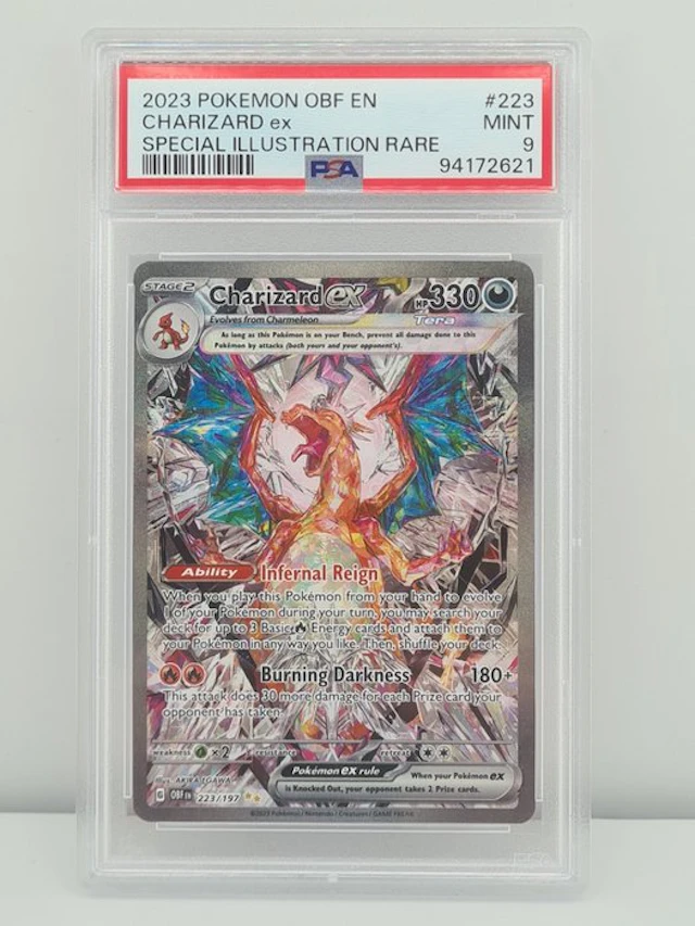 Pokémon - 1 Graded card - Pokémon - Charizard 223/197 Full art, Foil - PSA 9